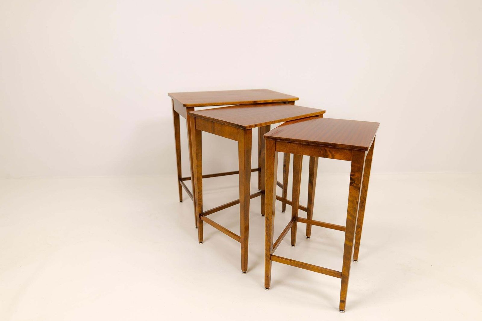 photo for sale Art Deco Nesting Tables Mahogany And Stained Birch, Nk Sweden, 1940s