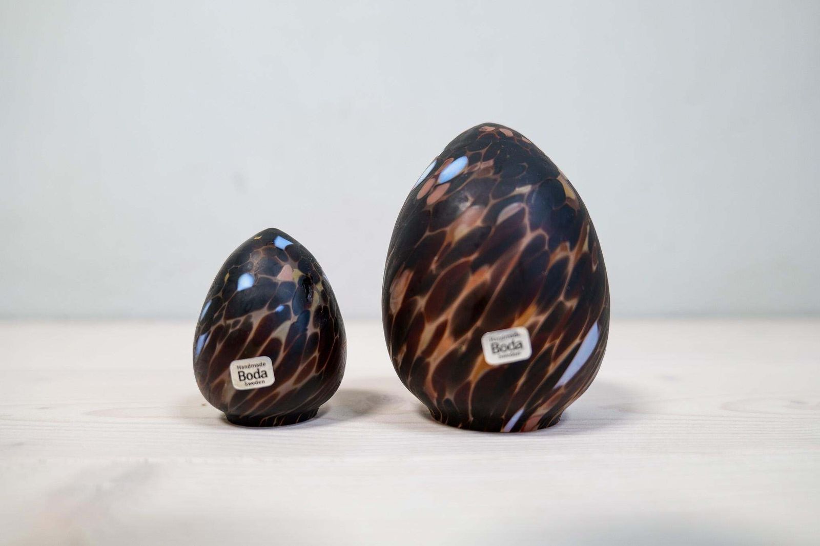 Art Scandinavian Modern Set Of 3 Eggs Monica Backstrom Kosta, Sweden, 1970s photo