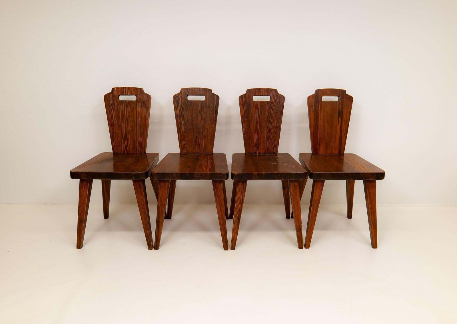 Swedish Modern Dining Chairs In Pine Attributed To Bo Fjaestad, 1940s photo Furniture