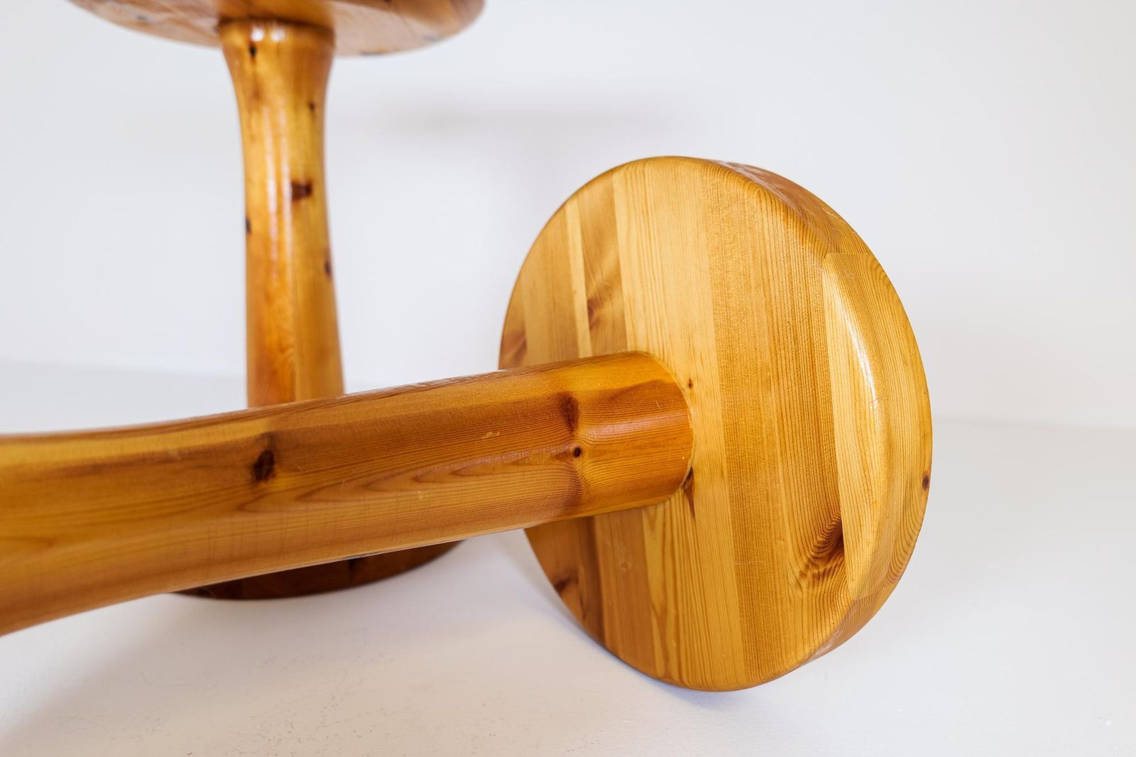 photo for sale Scandinavian Modern Minimalistic Pair Of Pine Stools Sweden, 1970s