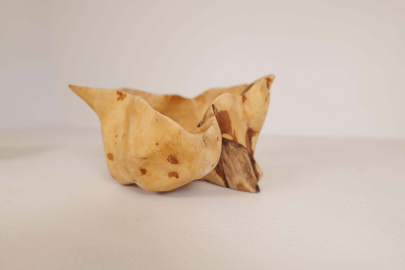 photo furniture Scandinavian Modern Set Of 2 Swedishs Folk Art Organic Burl Bowls, Circa 1990s