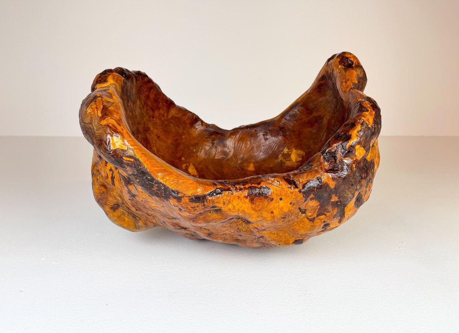 Exeptional Large Swedish Folk Art Organic Burl Bowl, Circa 1960s photo furniture