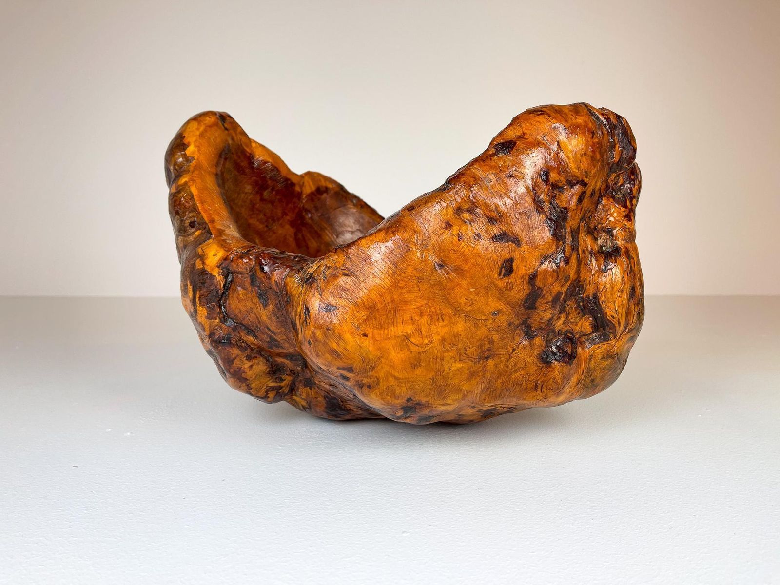 Exeptional Large Swedish Folk Art Organic Burl Bowl, Circa 1960s photo 1325.0