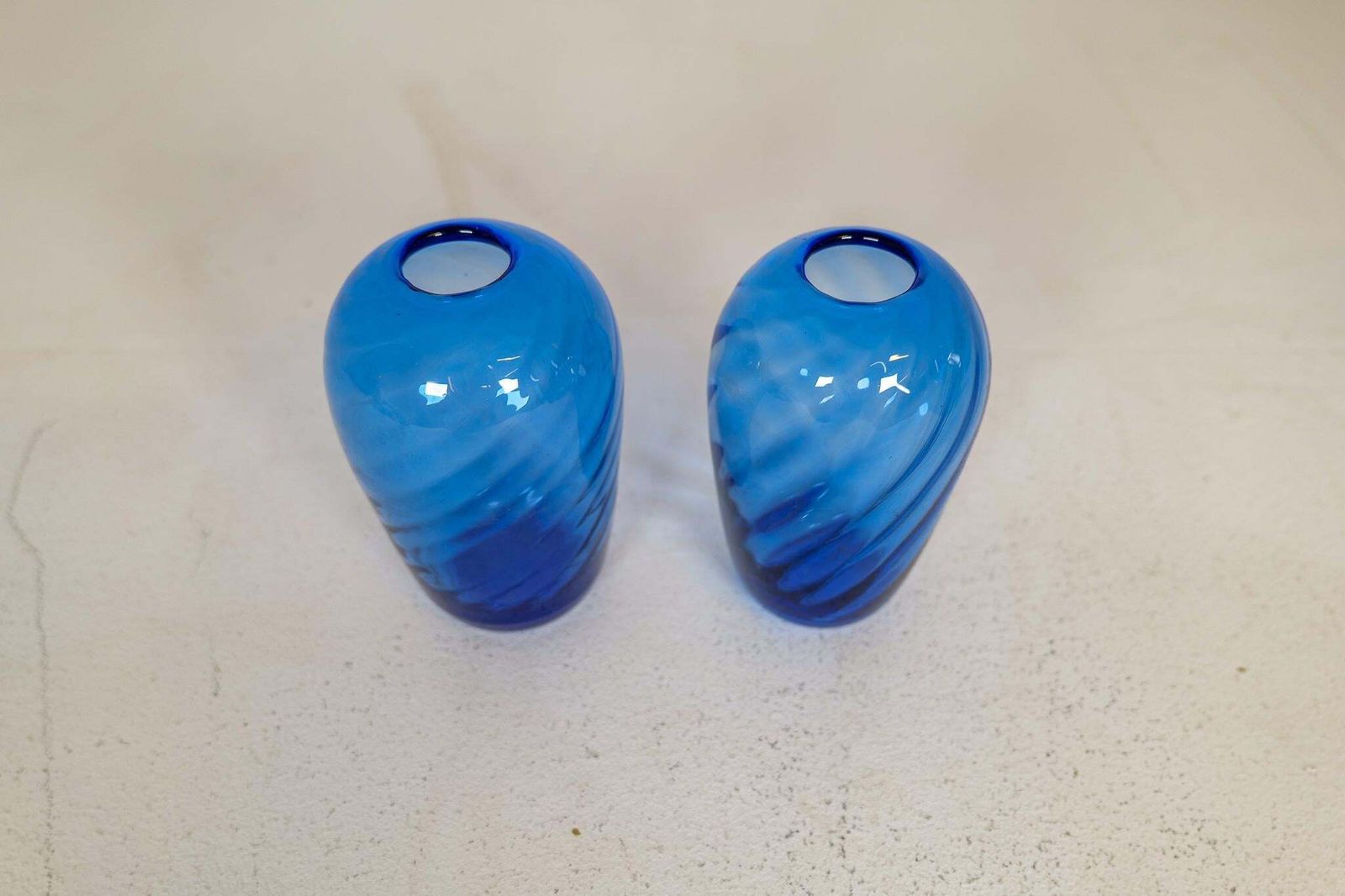 photo buy Art Deco Set Of 6 Glass Sculptured Handcrafted Vases Reijmyre, Sweden, 1930s