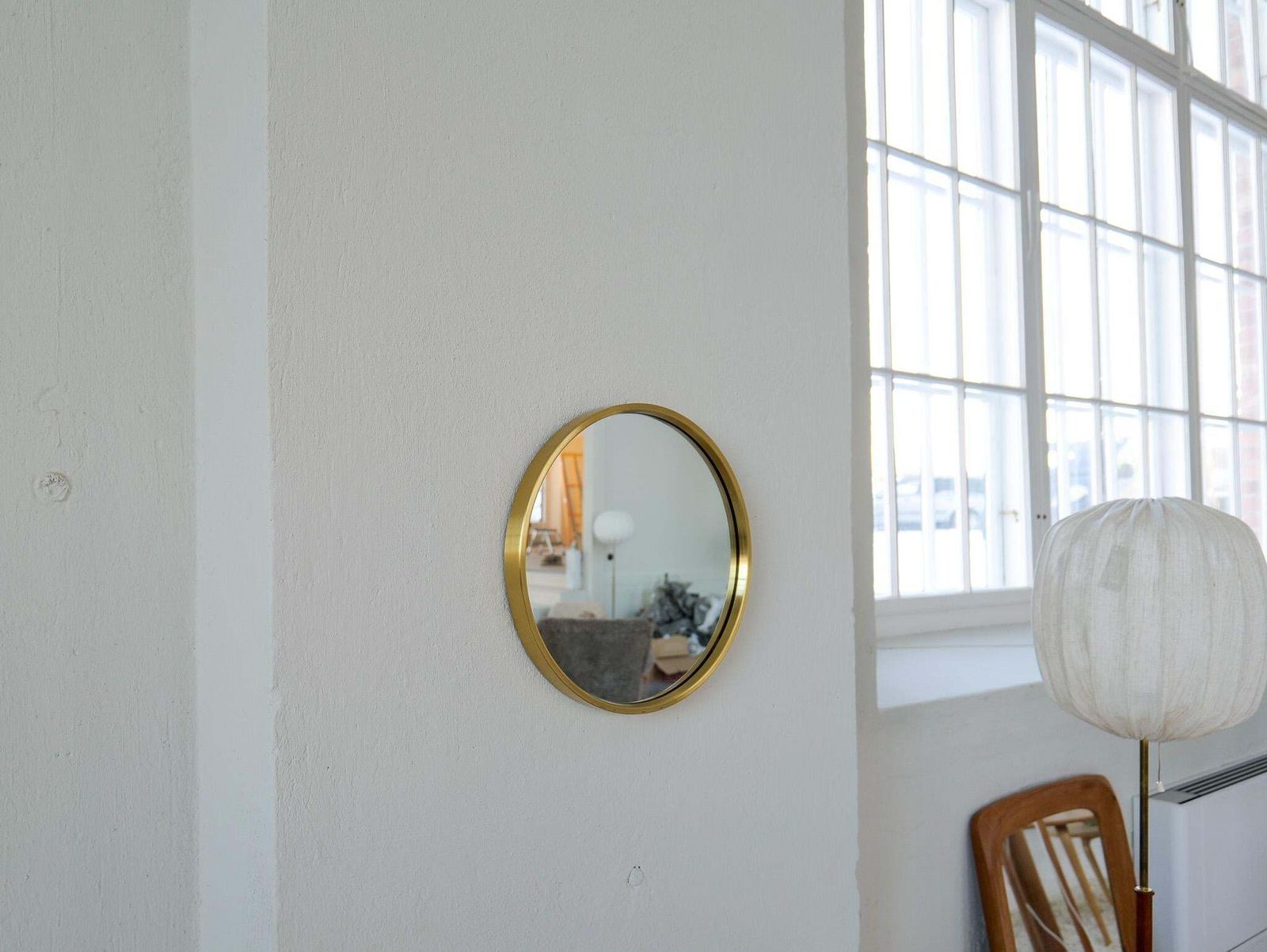 Home Decor Midcentury Modern Brass Mirror By Glasmäster In Markaryd, Sweden, 1960s photo