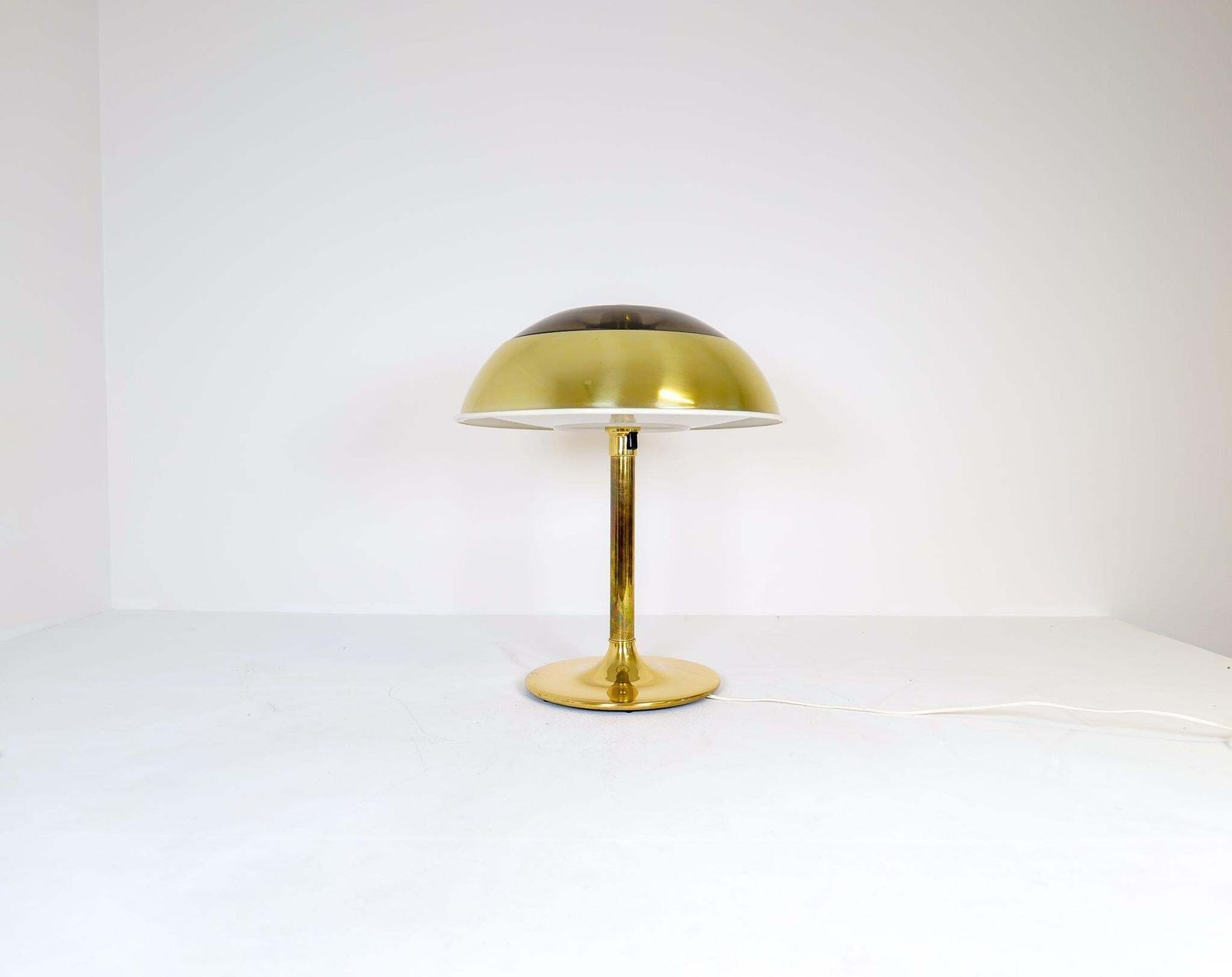 Space Age Large Table Lamp Brass Fagerhults, Sweden, 1970s photo for sale