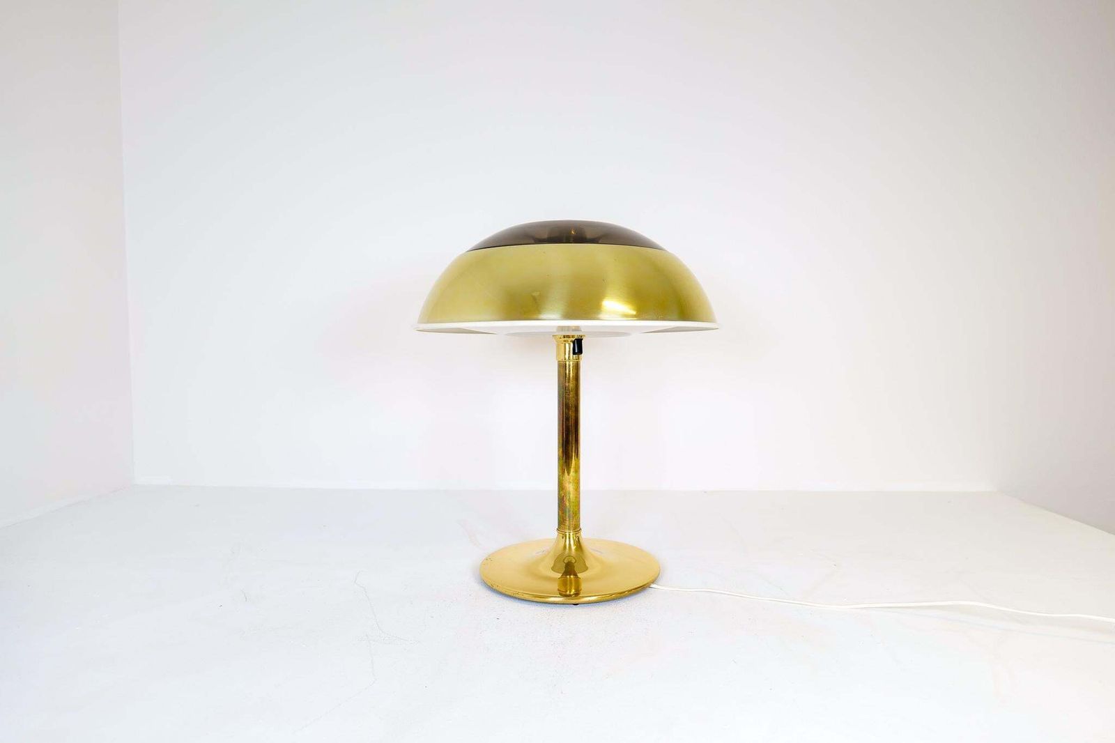 Space Age Large Table Lamp Brass Fagerhults, Sweden, 1970s photo Lighting