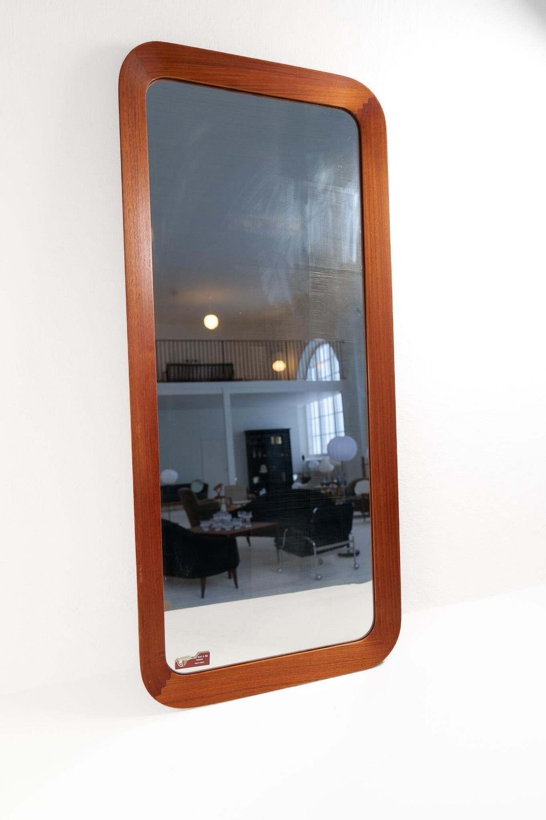 Midcentury Modern Sculptural Wall Mirror, Teak, Crystal Glass, Glas & Trä, 1960s photo furniture