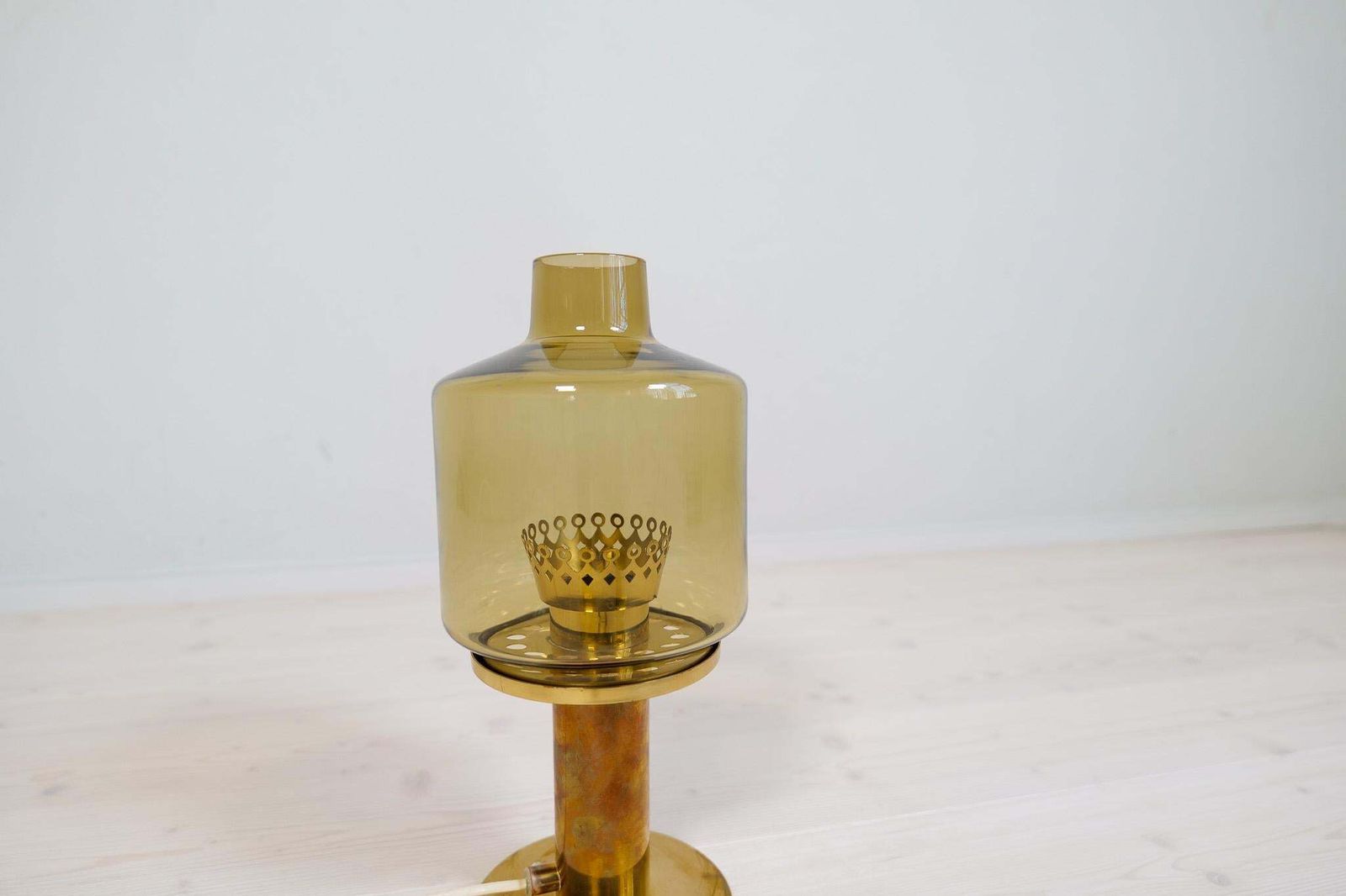 photo for sale Hans Agne Jakobsson Table Lamp Model B 102 In Brass And Glass, 1960s, Sweden