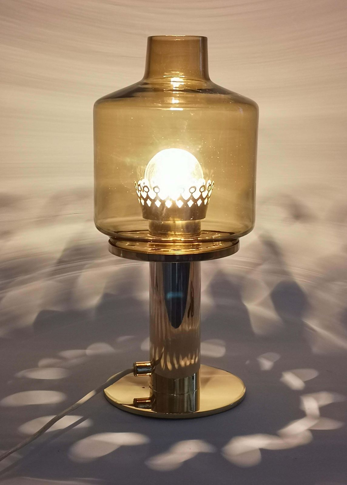 Lighting Hans Agne Jakobsson Table Lamp Model B 102 In Brass And Glass, 1960s, Sweden photo