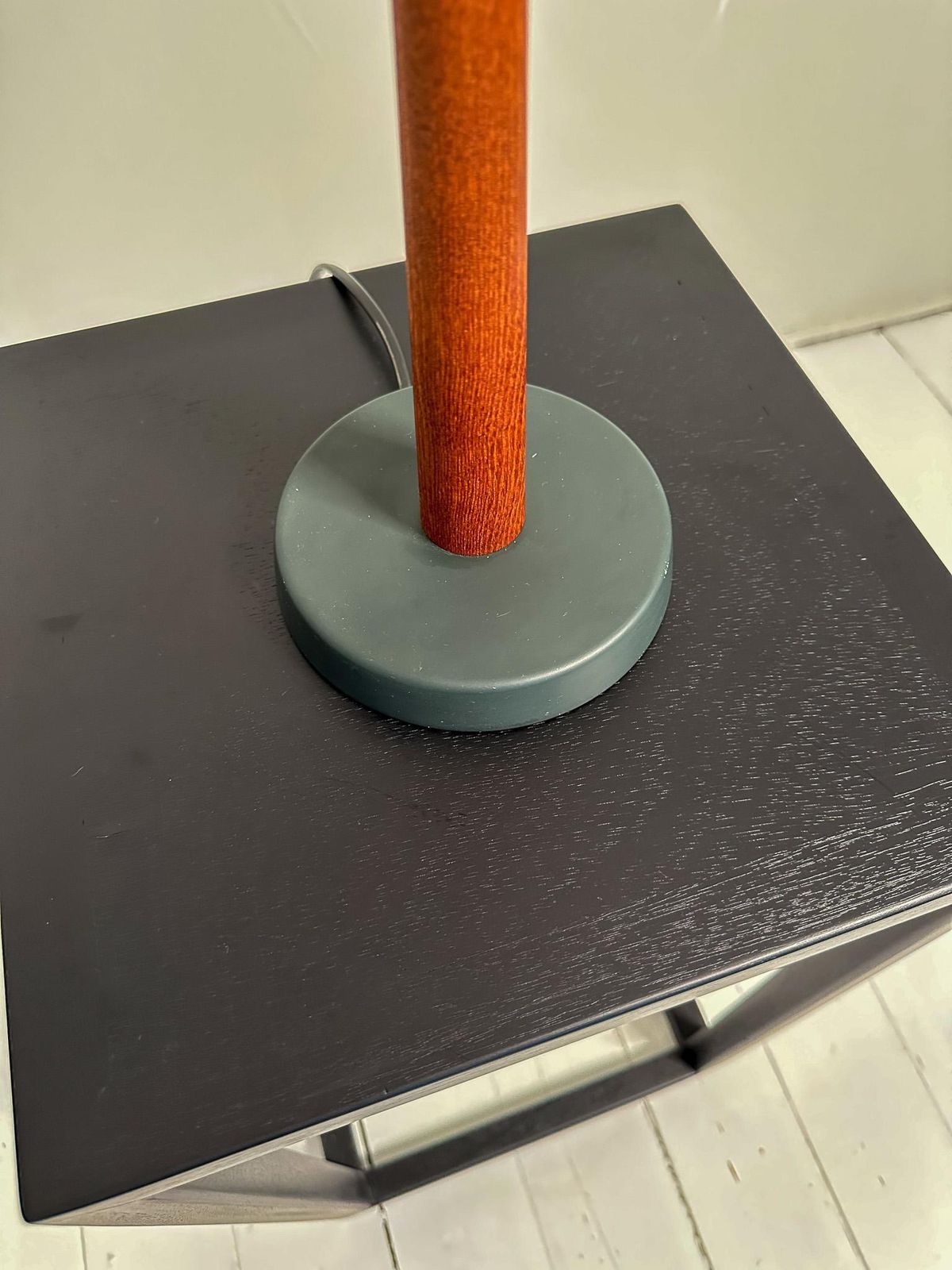 Midcentury Teak And Cotton Table Lamp By Einar Bäckström, Sweden, 1950s photo vinterior
