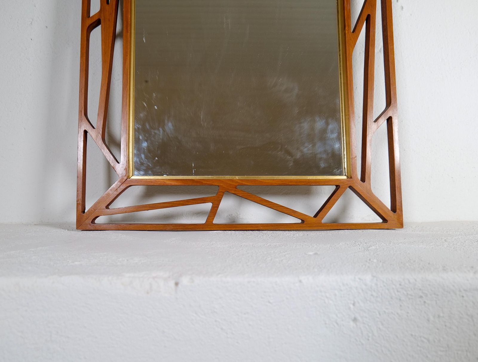 Mid Century Yngve Ekström Rare Large Mirror "Konkret" By Eden Spegel In Sweden photo vinterior
