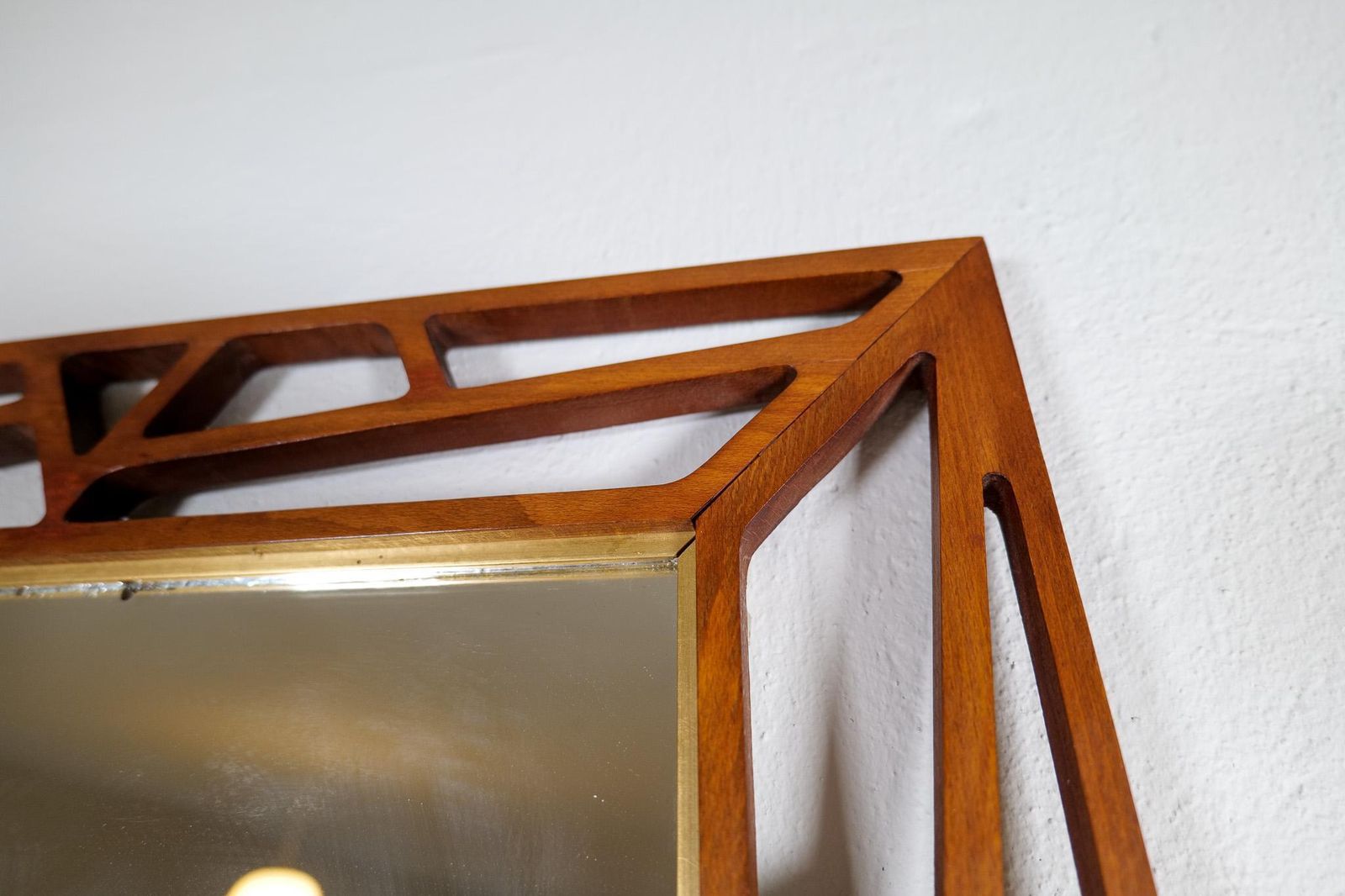 Mid Century Yngve Ekström Rare Large Mirror "Konkret" By Eden Spegel In Sweden photo vintage