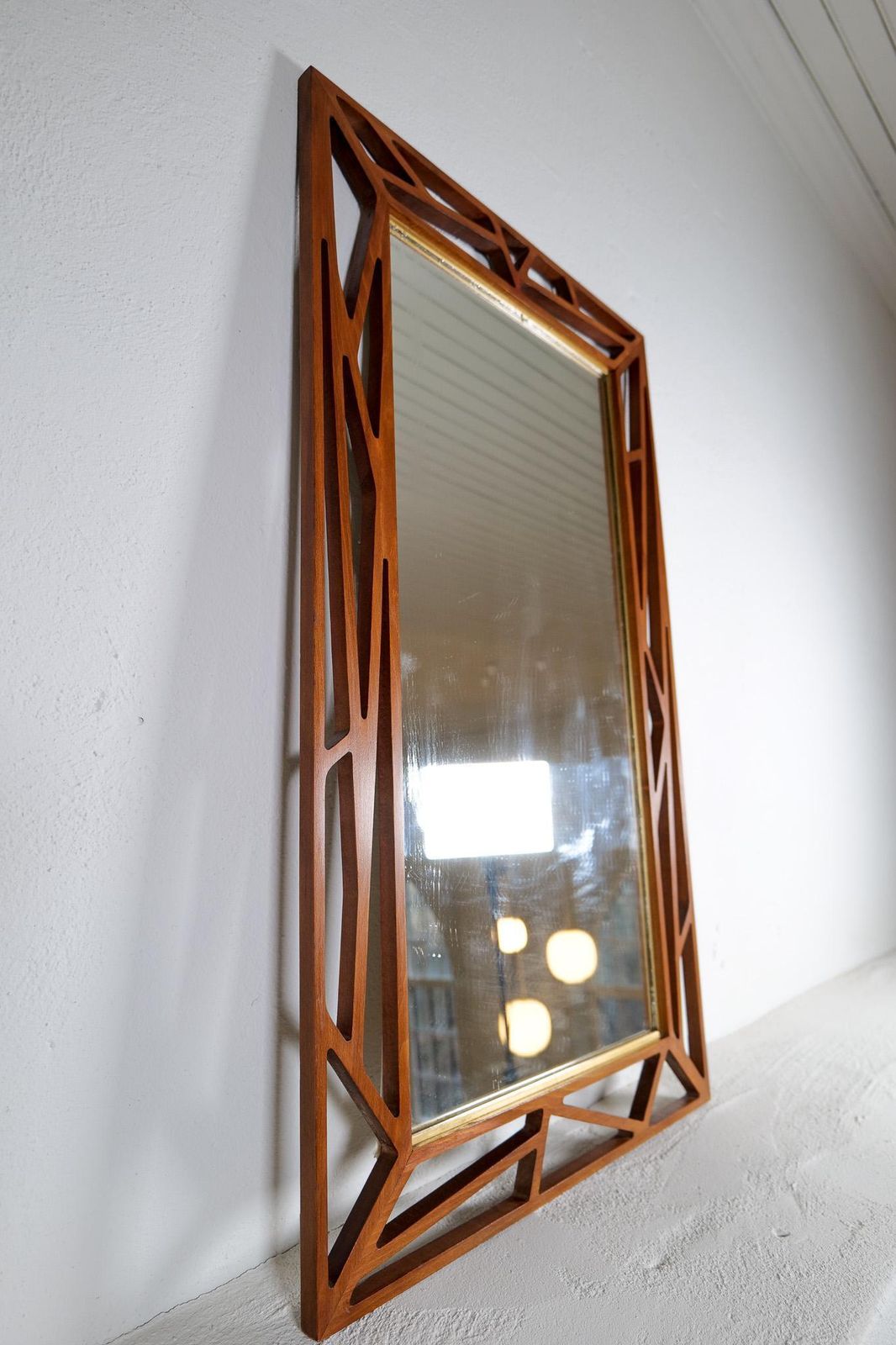 photo for sale Mid Century Yngve Ekström Rare Large Mirror "Konkret" By Eden Spegel In Sweden