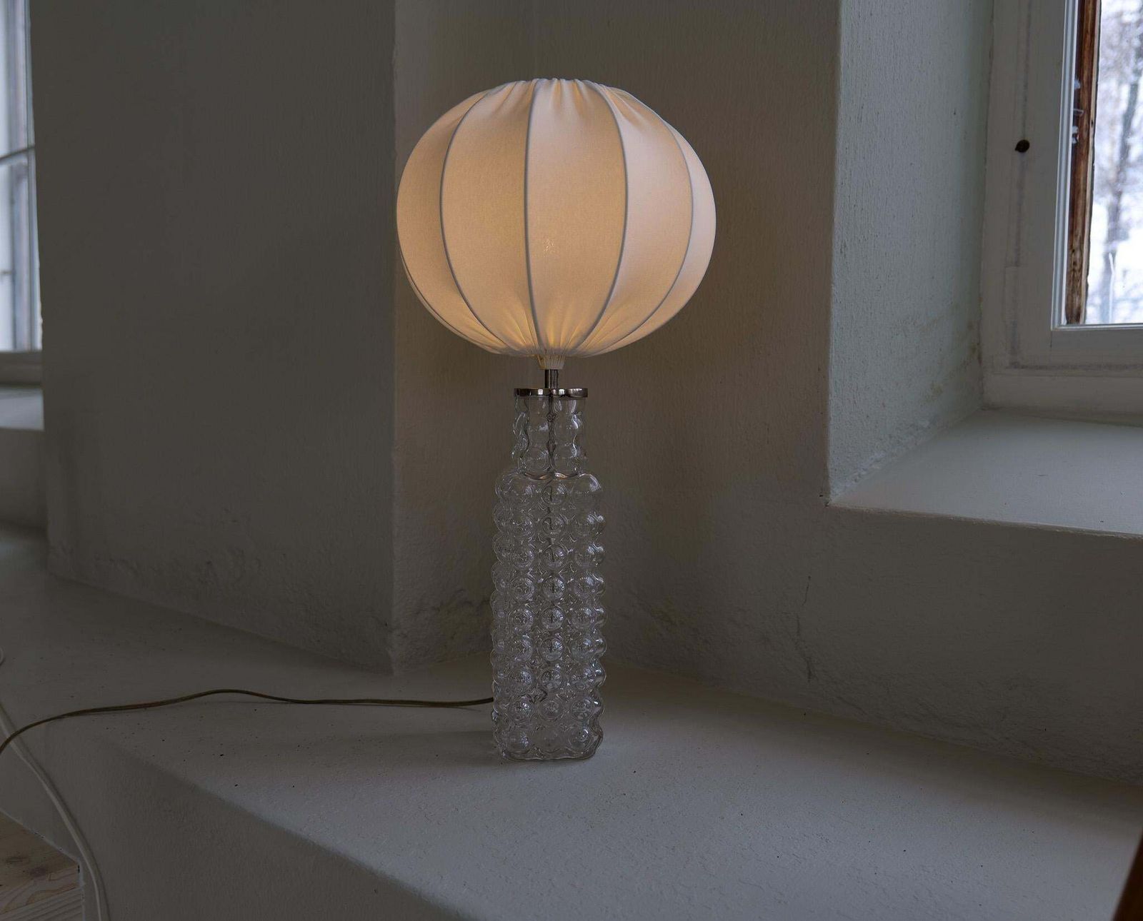photo furniture Midcentury Modern Drop Shaped Crystal Rare Table Lamp Orrefors By Carl Fagerlund