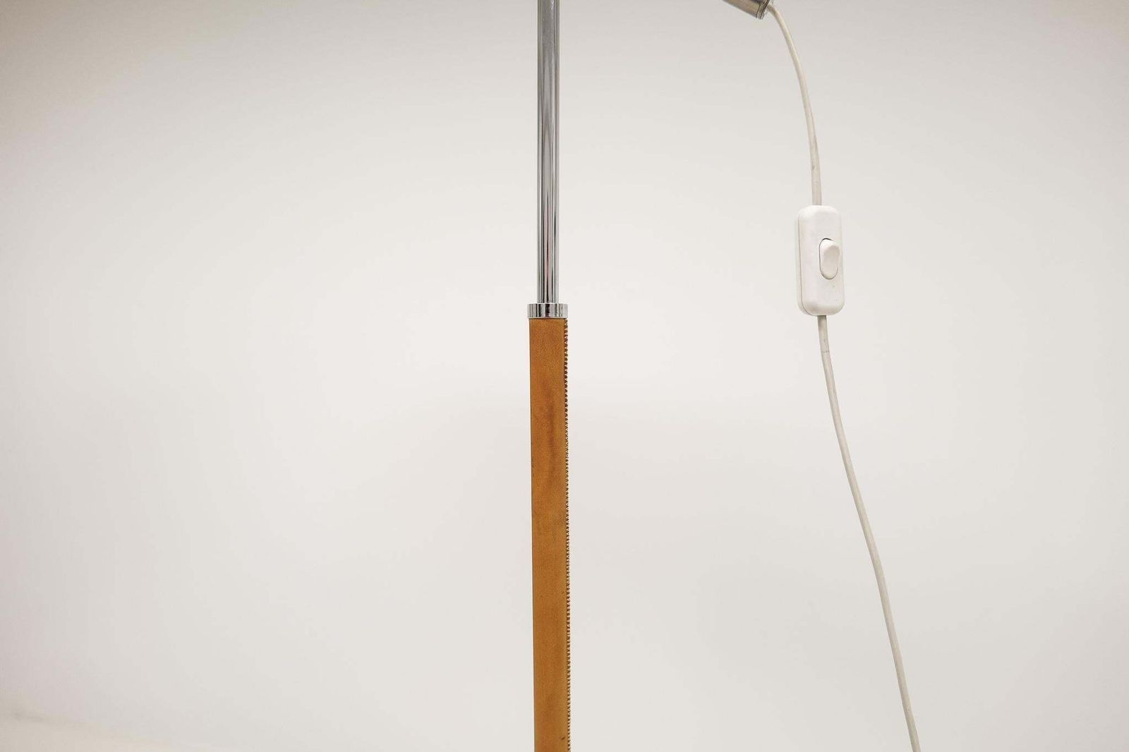 photo furniture Vintage Midcentury Leather Chrome Floor Lamp Atelje Lyktan, Sweden