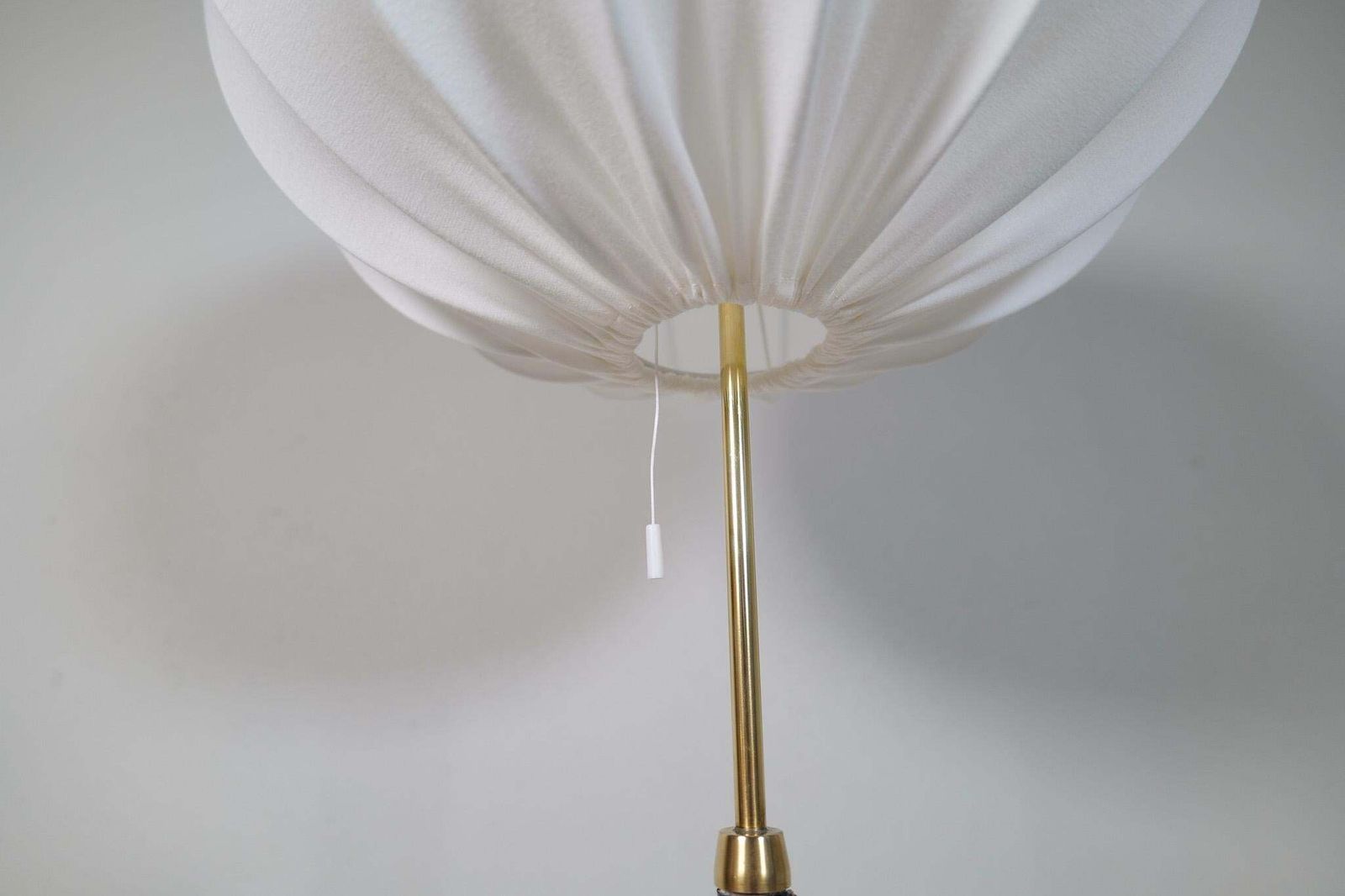 photo for sale Mid Century Brass Black Leather Floor Lamp Falkenbergs Belysning, Sweden, 1960s