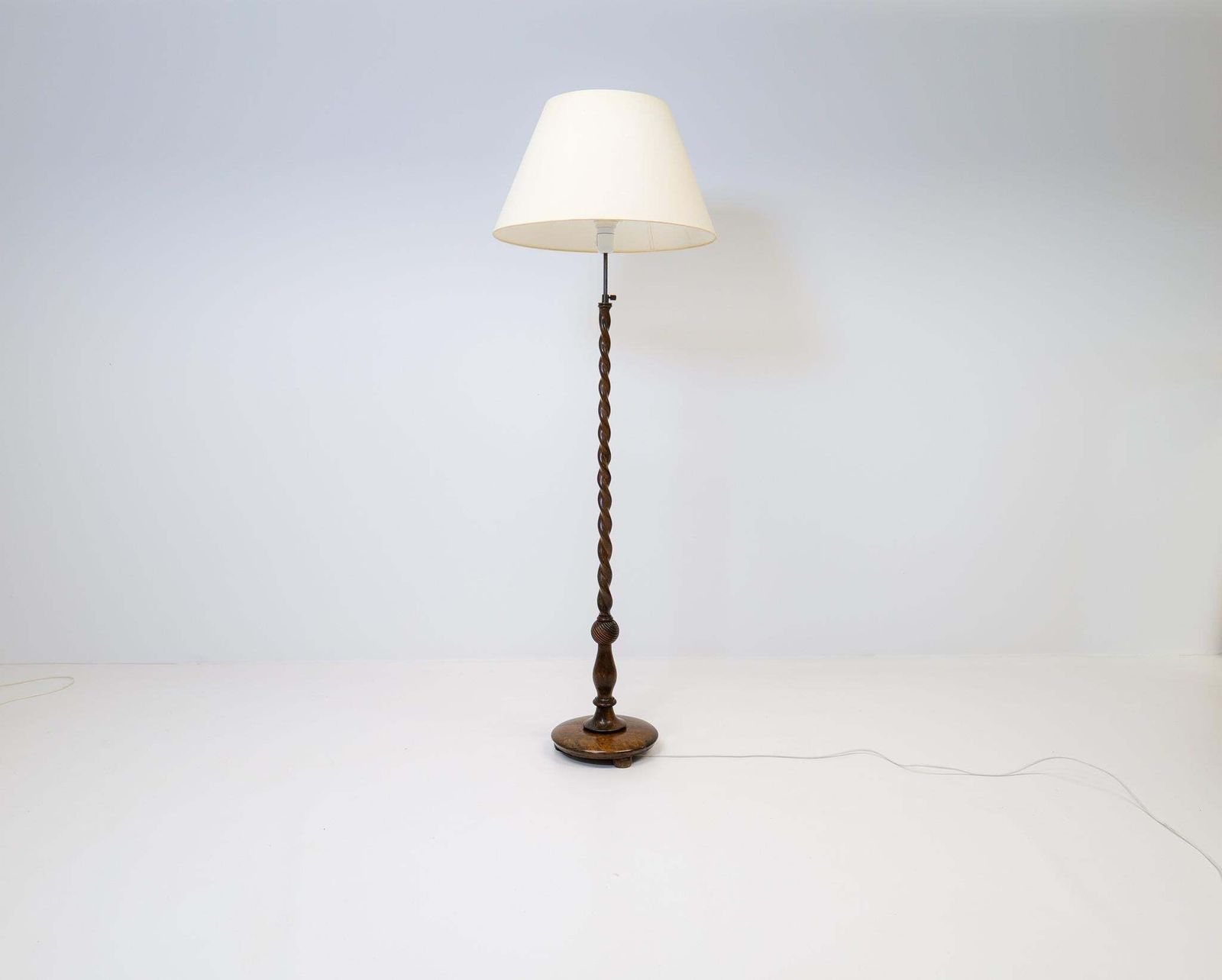 Art Deco Organic Swirl Floor Lamp In Stained Birch Sweden, 1940s photo furniture