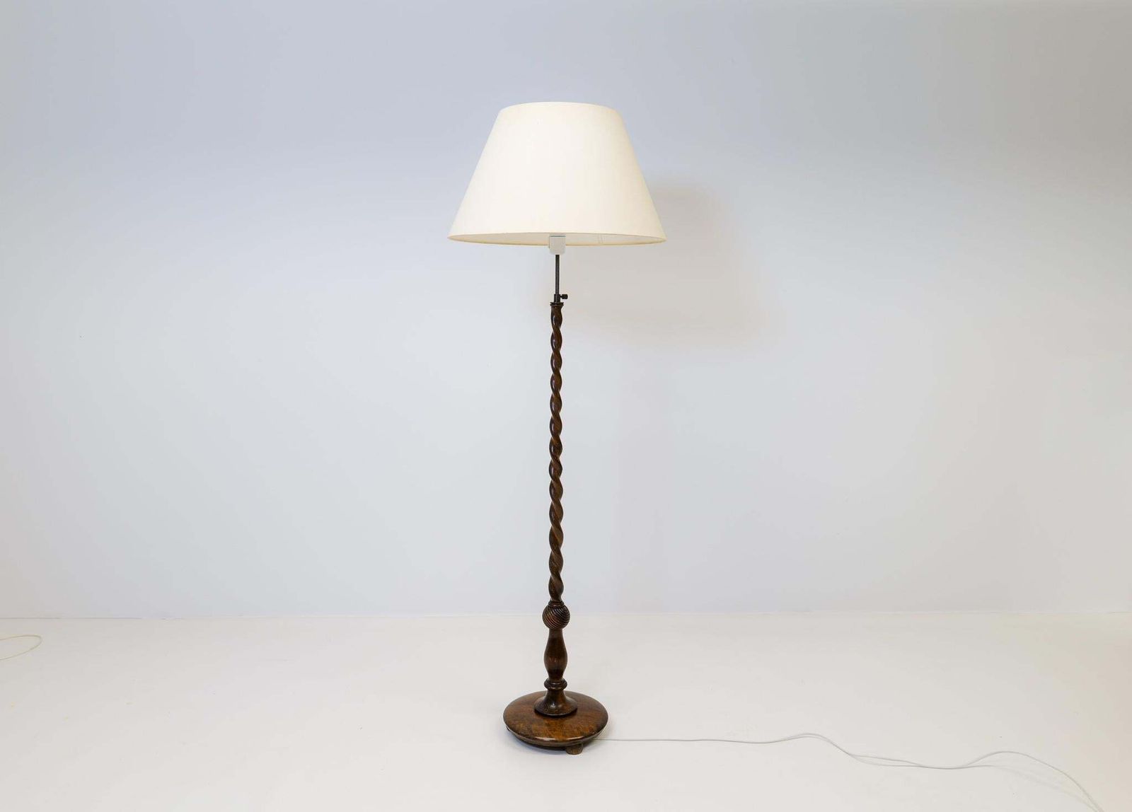 Art Deco Organic Swirl Floor Lamp In Stained Birch Sweden, 1940s photo Lighting