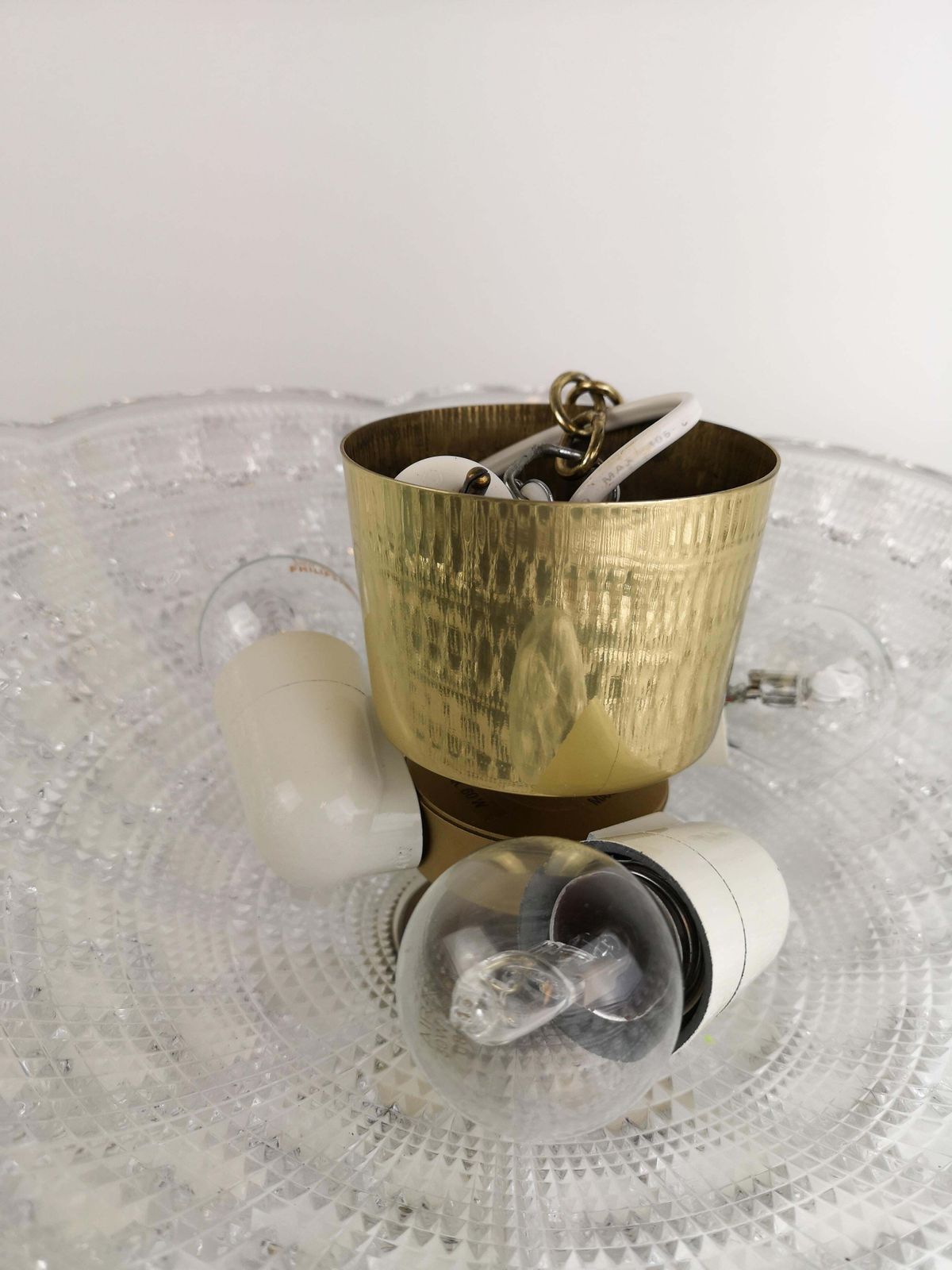 Crystal And Brass Ceiling Light By Carl Fagerlund For Orrefors, 1960s photo 1154.0