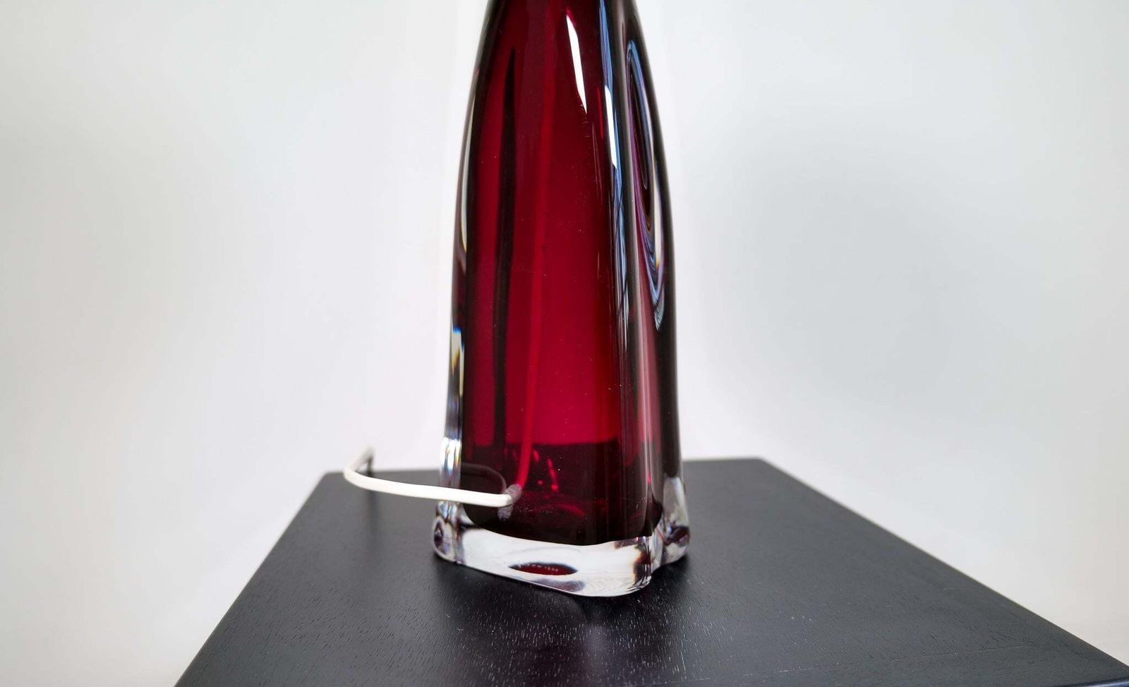 photo furniture Midcentury Modern Table Lamp With Cotton Shade Carl Fagerlund Orrefors Sweden
