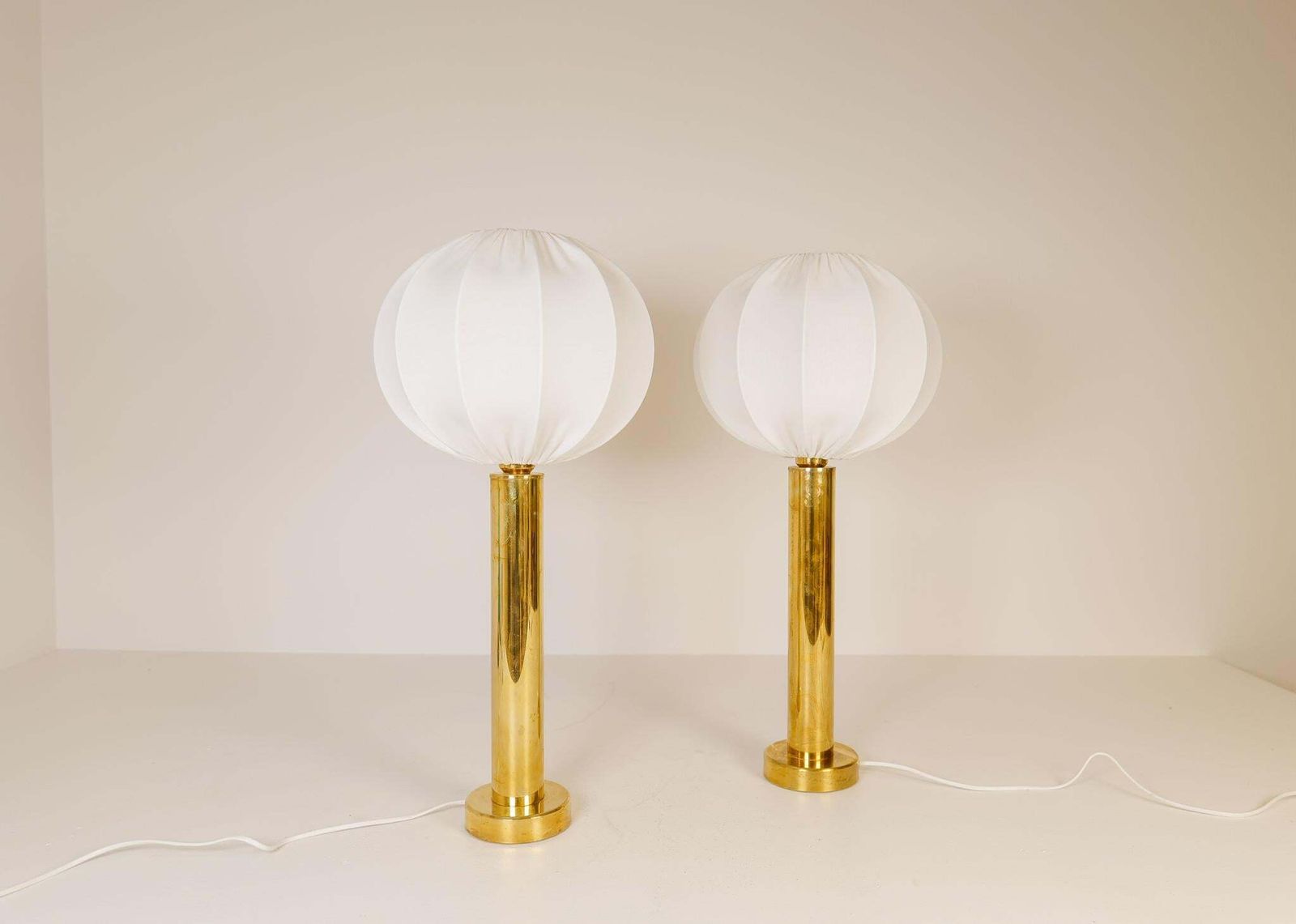 Midcentury Pair Of Brass Table Lamps By Kosta Elarmatur, Sweden, 1960s photo furniture
