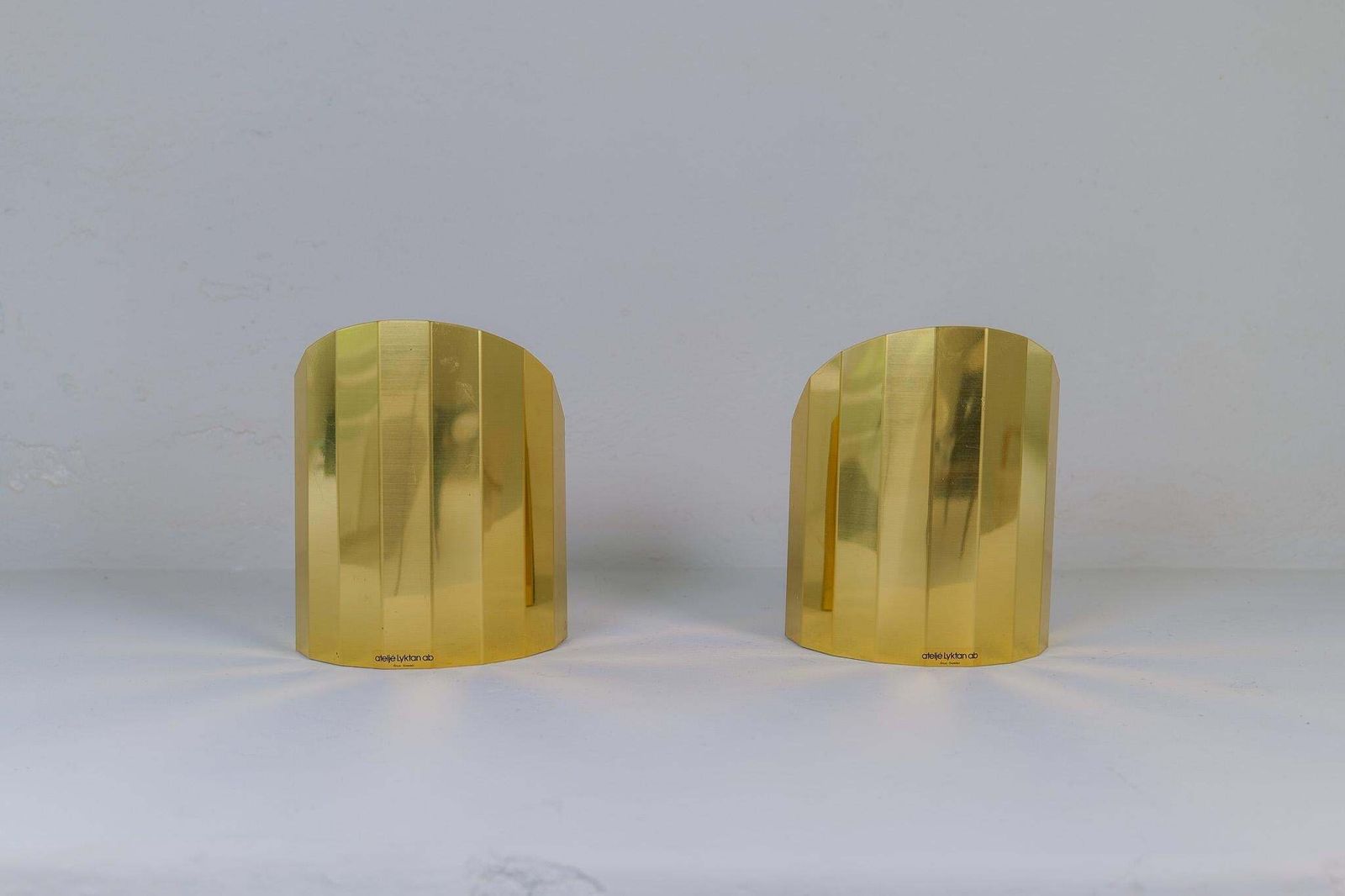 Mid Century Modern Pair Of Brass Sconces Atelje Lyktan Sweden 1970s photo Lighting