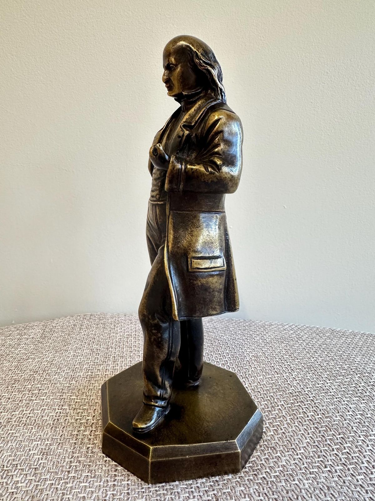 French Antique Bronze Man Statue, Pierre Jean Beranger Balladeer Figurine, Music Historian Gift photo buy