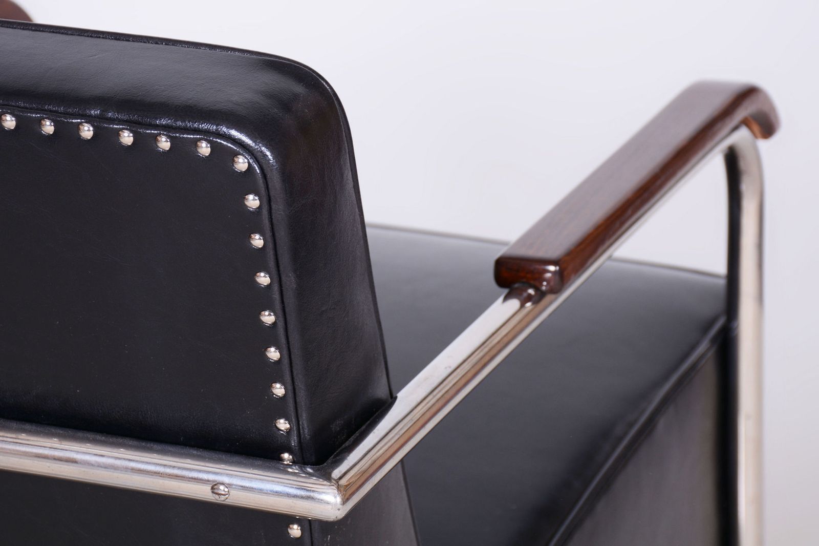 3800.0 Pair Of Restored Bauhaus Armchairs, By Mücke Melder, Leather, Czech, 1930s photo
