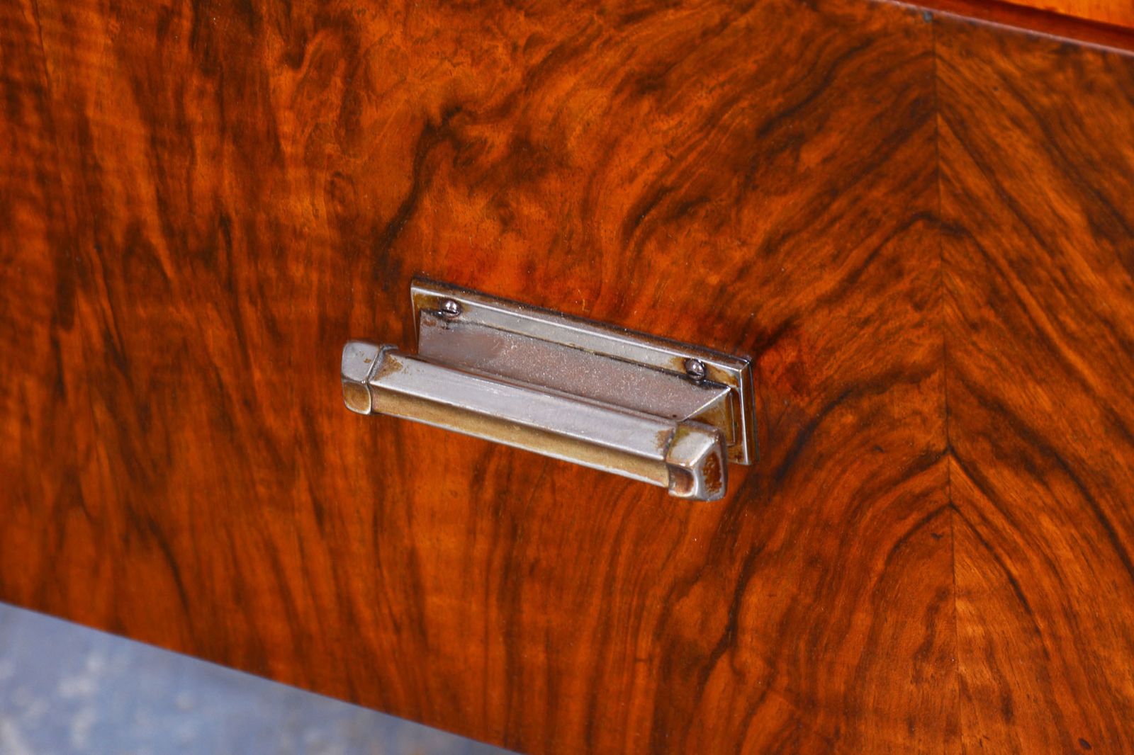 Restored Art Deco Display Cabinet , Walnut And Glass, Czech, 1920s photo vinterior
