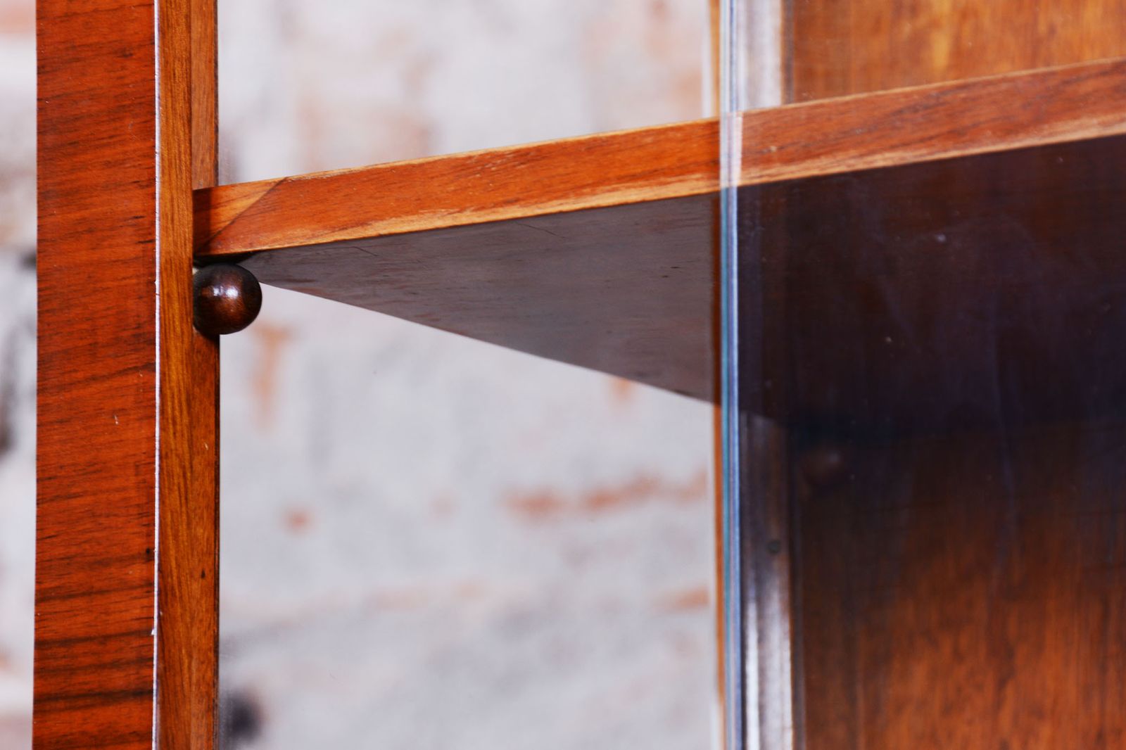 Restored Art Deco Display Cabinet , Walnut And Glass, Czech, 1920s photo buy