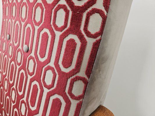 Italian Armchair In Wood And Fabric, 1950s photo vintage