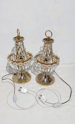 Lighting Crystal Table Lamps, Spain, 1980s, Set Of 2 photo