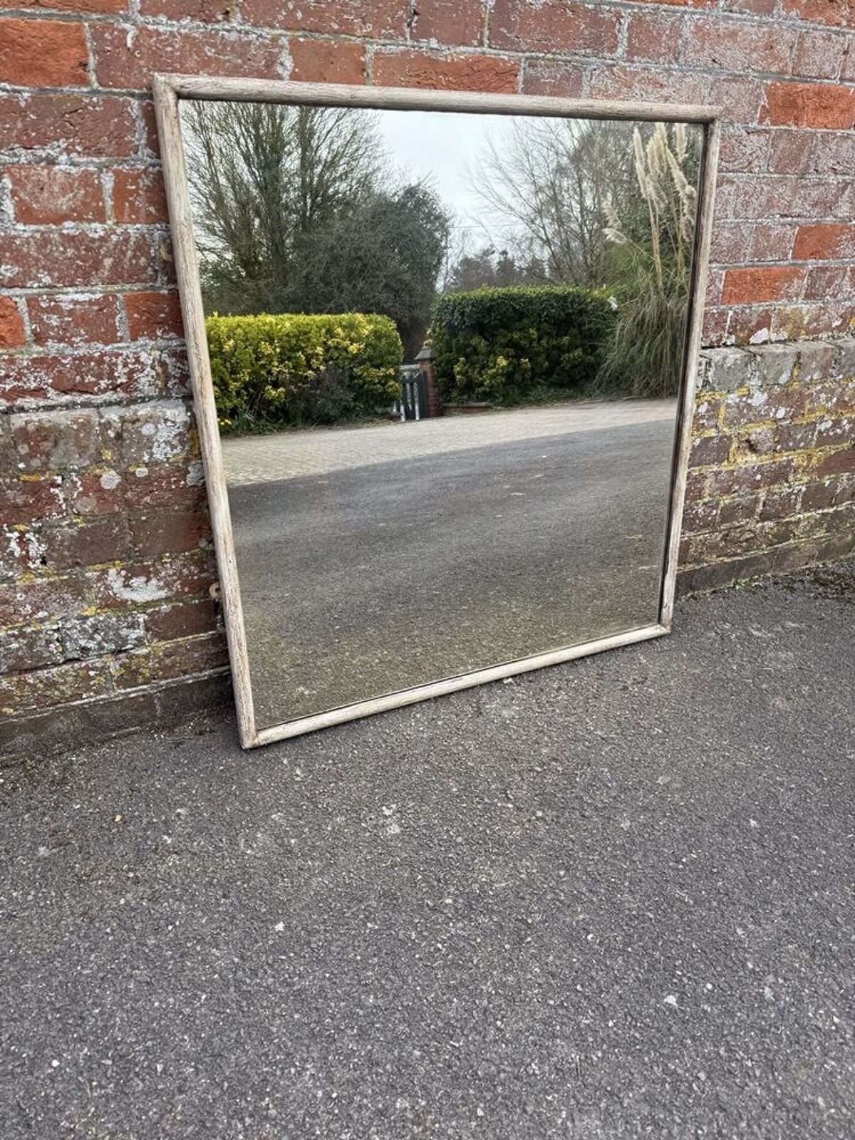A Superb Highly Useful Size Antique French 19th C Painted Bistro Mirror.