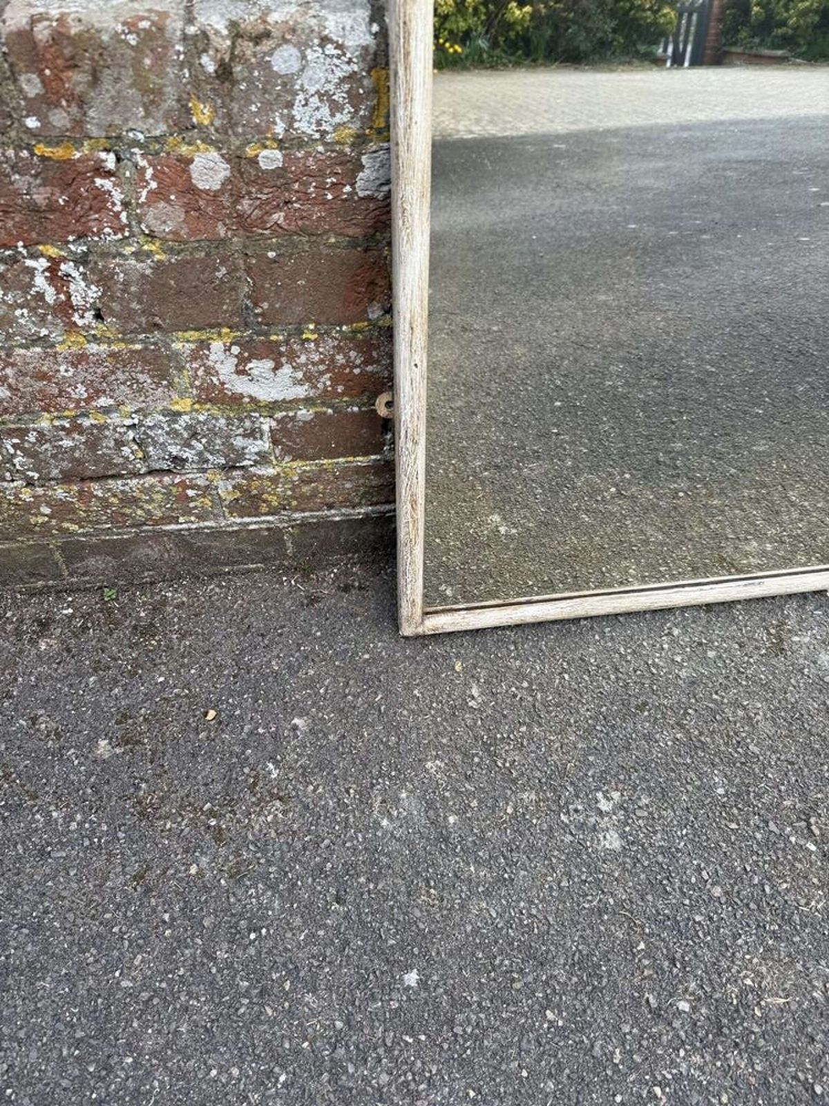 A Superb Highly Useful Size Antique French 19th C Painted Bistro Mirror. photo for sale