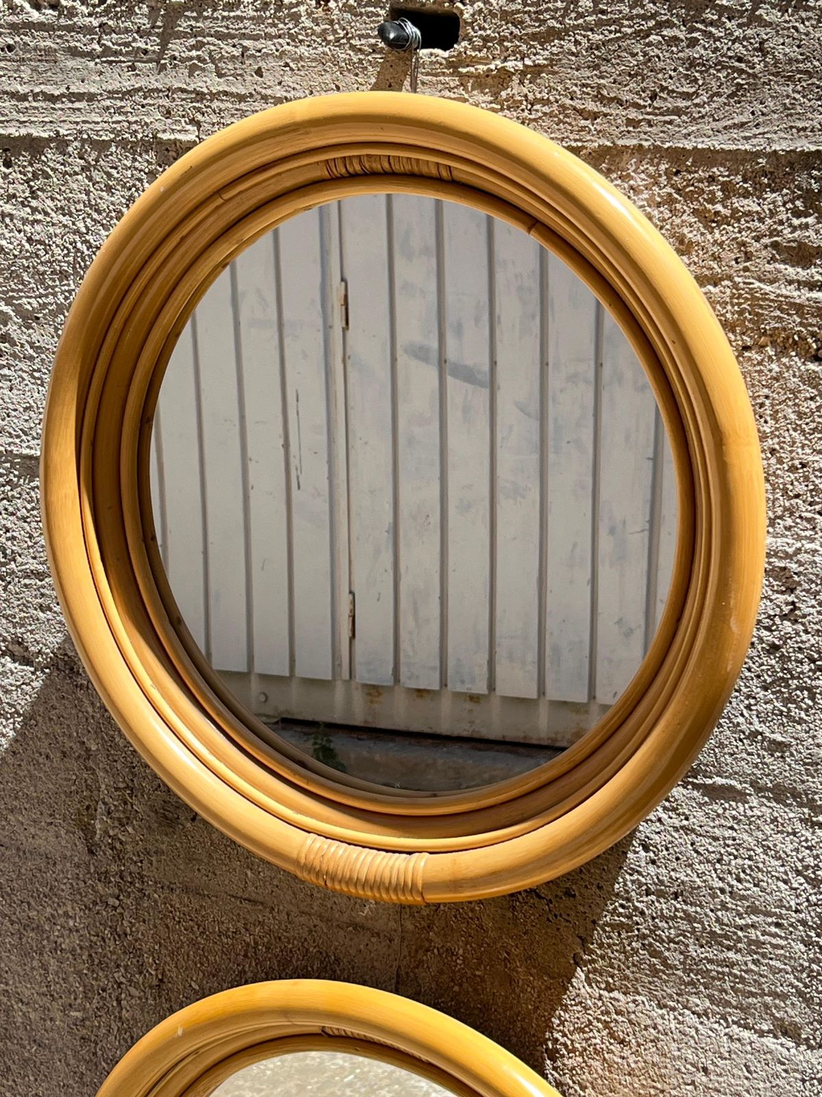 photo furniture Set Of 2 Mid Century French Riviera 1960s Bamboo Wall Mirrors