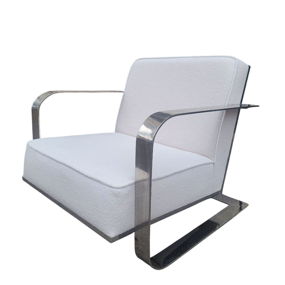 Ralph Lauren, Chrome Plated Metal Armchair, 20th Century