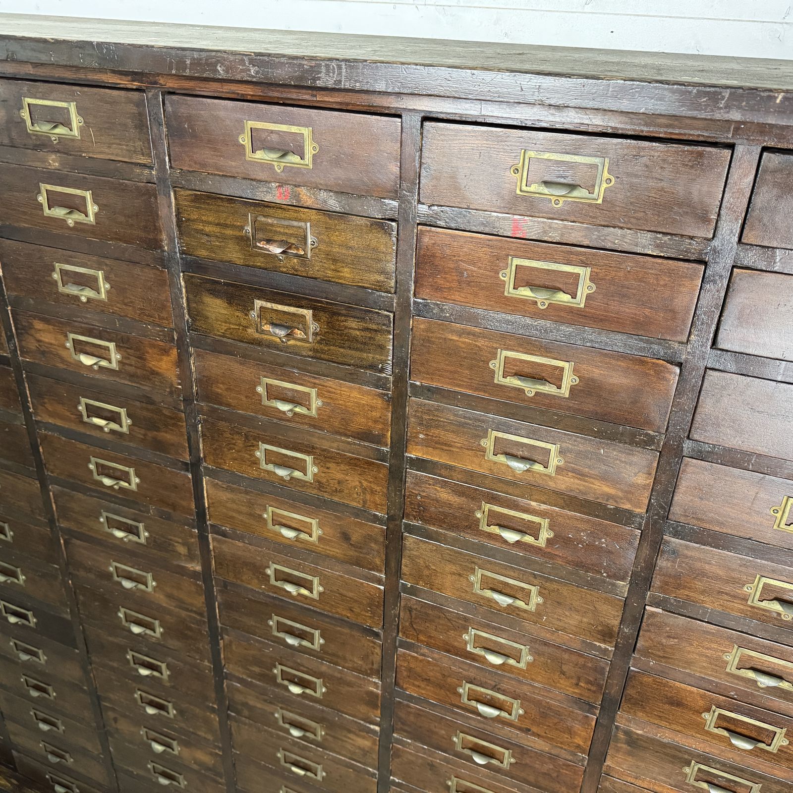 photo for sale Huge Antique Pine Bank Of 90 Engineers Drawers