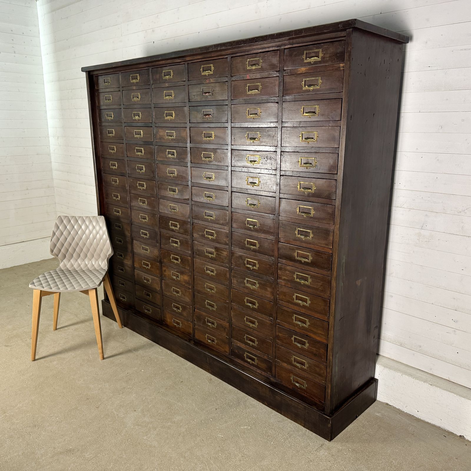 9450.0 Huge Antique Pine Bank Of 90 Engineers Drawers photo