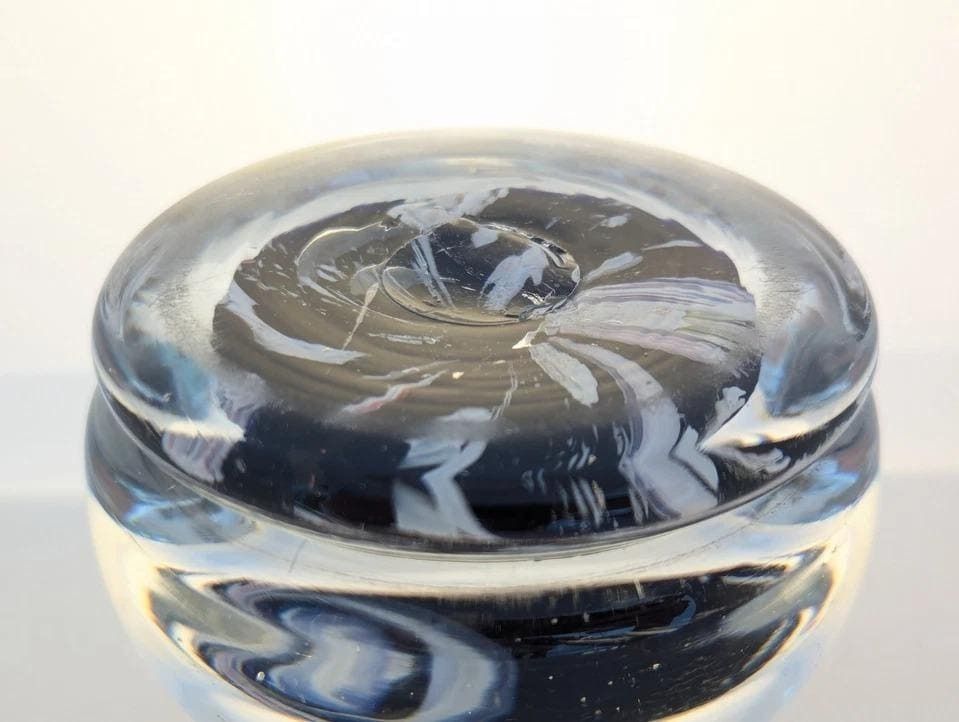 Antique Victorian Glass Inkwell Paperweight By John Walsh photo vinterior