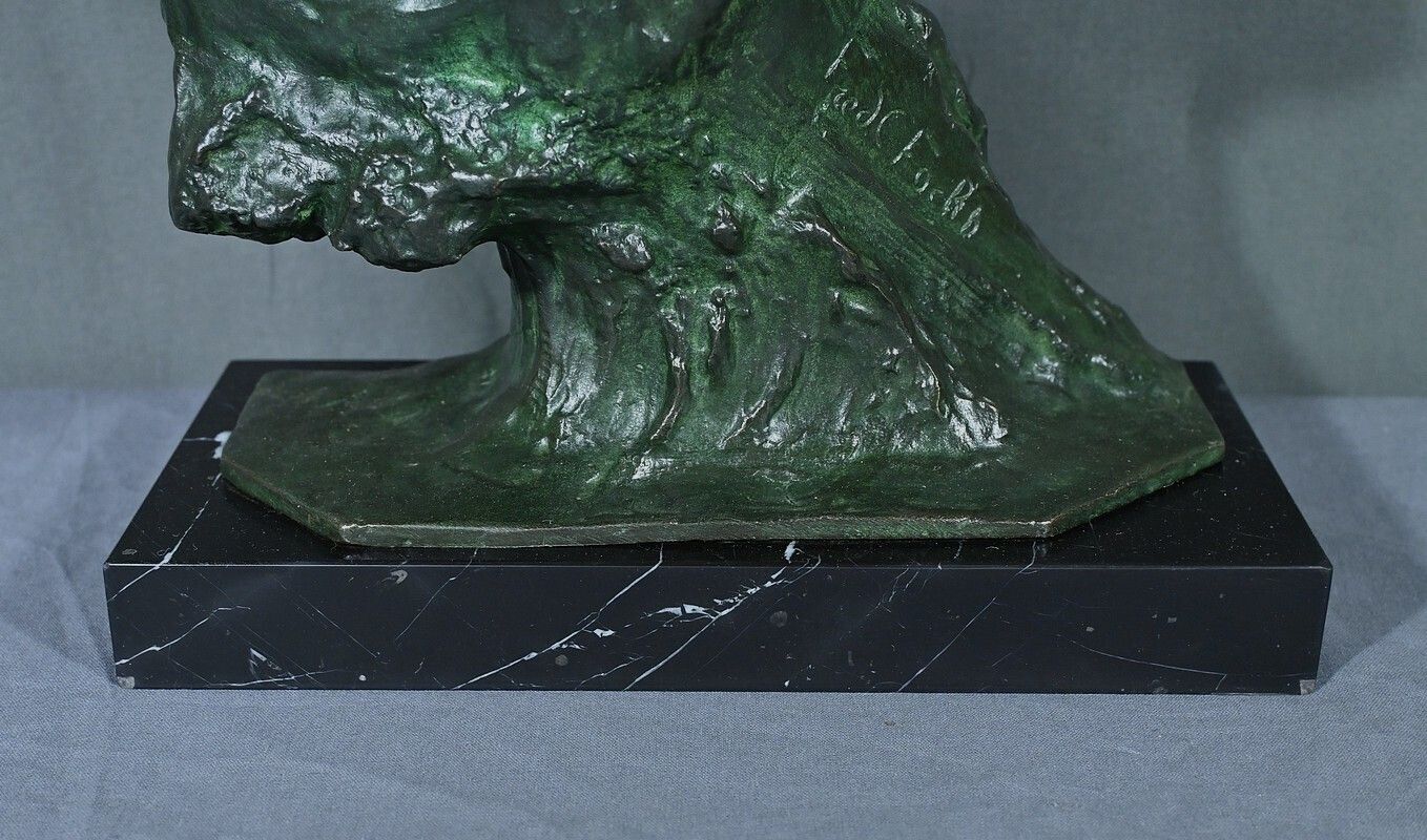 Bronze “Jean Mermoz” By F. Focht, Art Deco – 1930 photo 1810.0