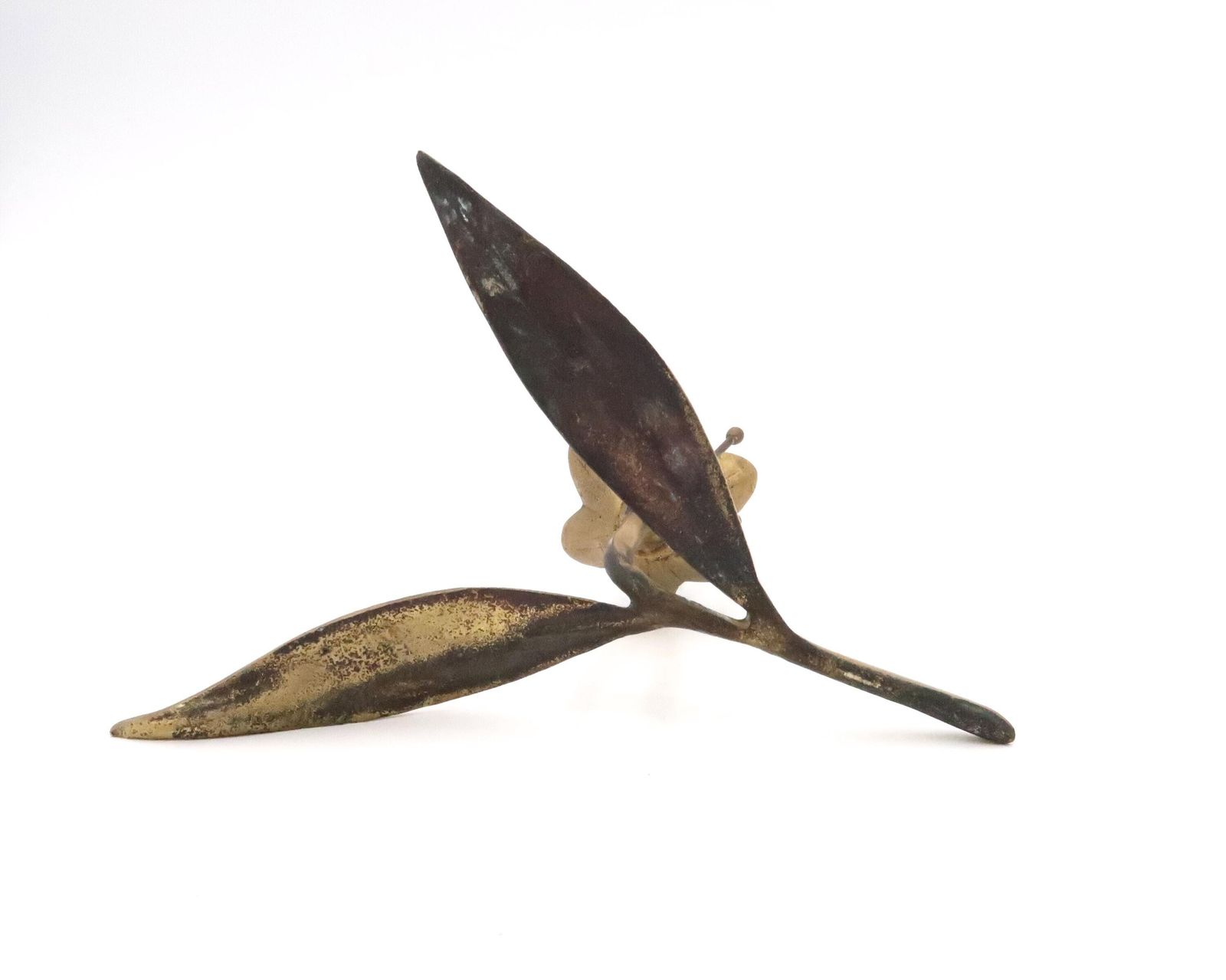 Brass Sculpture, Flower With 6 Petals Dishes Or Ashtrays, 1960s / Boho Chic Shabby Bohemian Folk Mid Century Modern, Hollywood Regency photo vintage