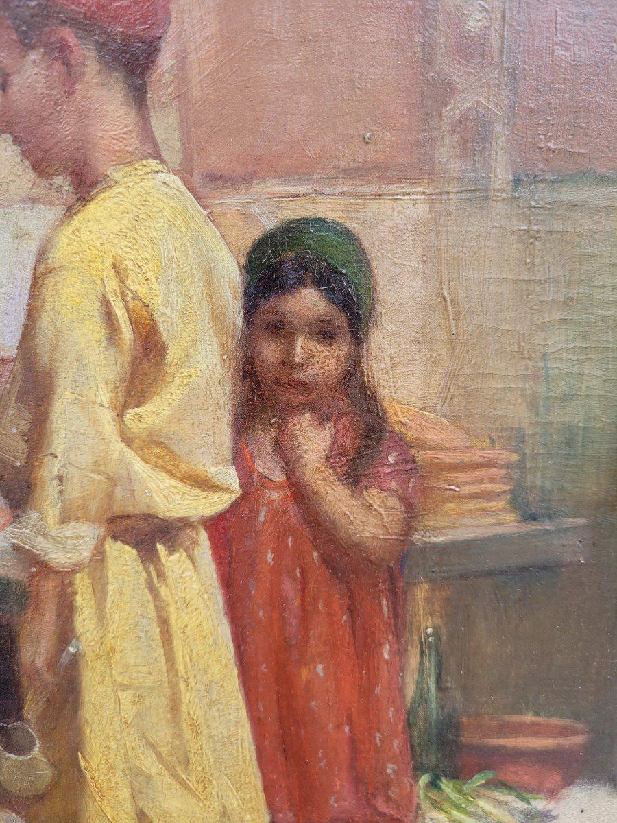 R Weisse, Street Scene, Orientalist Painting, Late 19th Early 20th Century photo buy