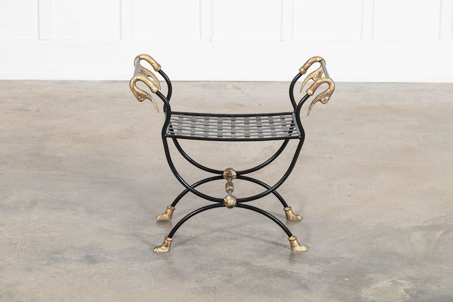 photo furniture Maison Jansen Swan Stool In Empire Style With Paw Feet