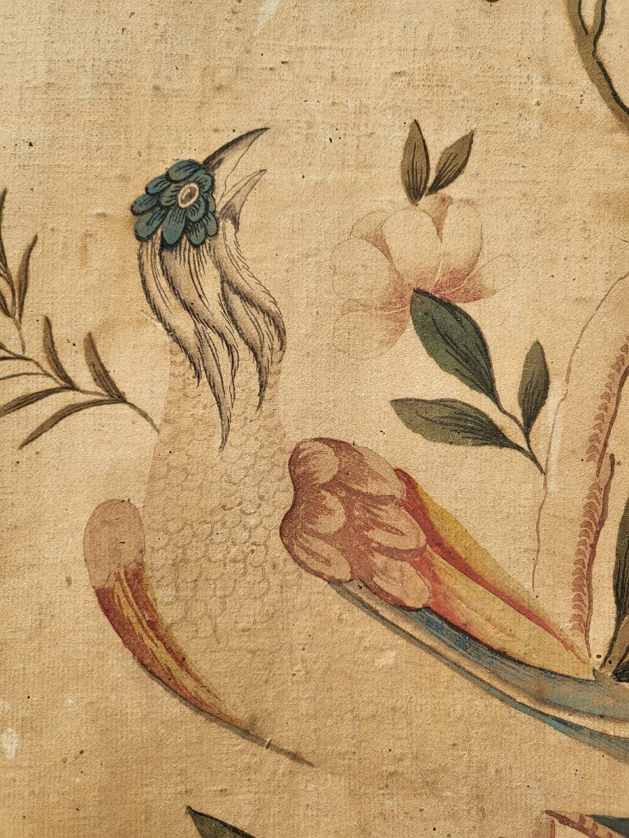 Wallpaper With Birds, Torino Or China, 18th/19th Century photo vinterior