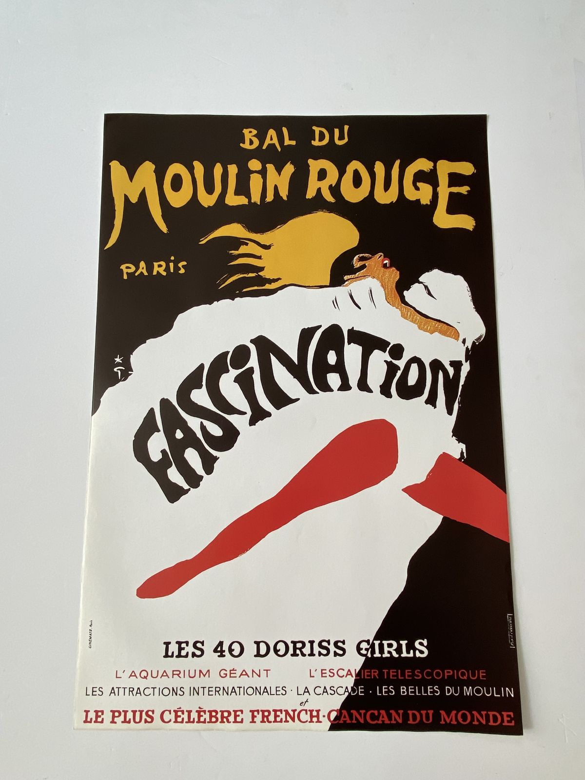René Gruau, 1980s   Bal Du Moulin Rouge, Fascination   Original Vintage Poster Printed In Offset Lithography   C.A. Cm 60 X 40   23,6 X 15,7 photo for sale