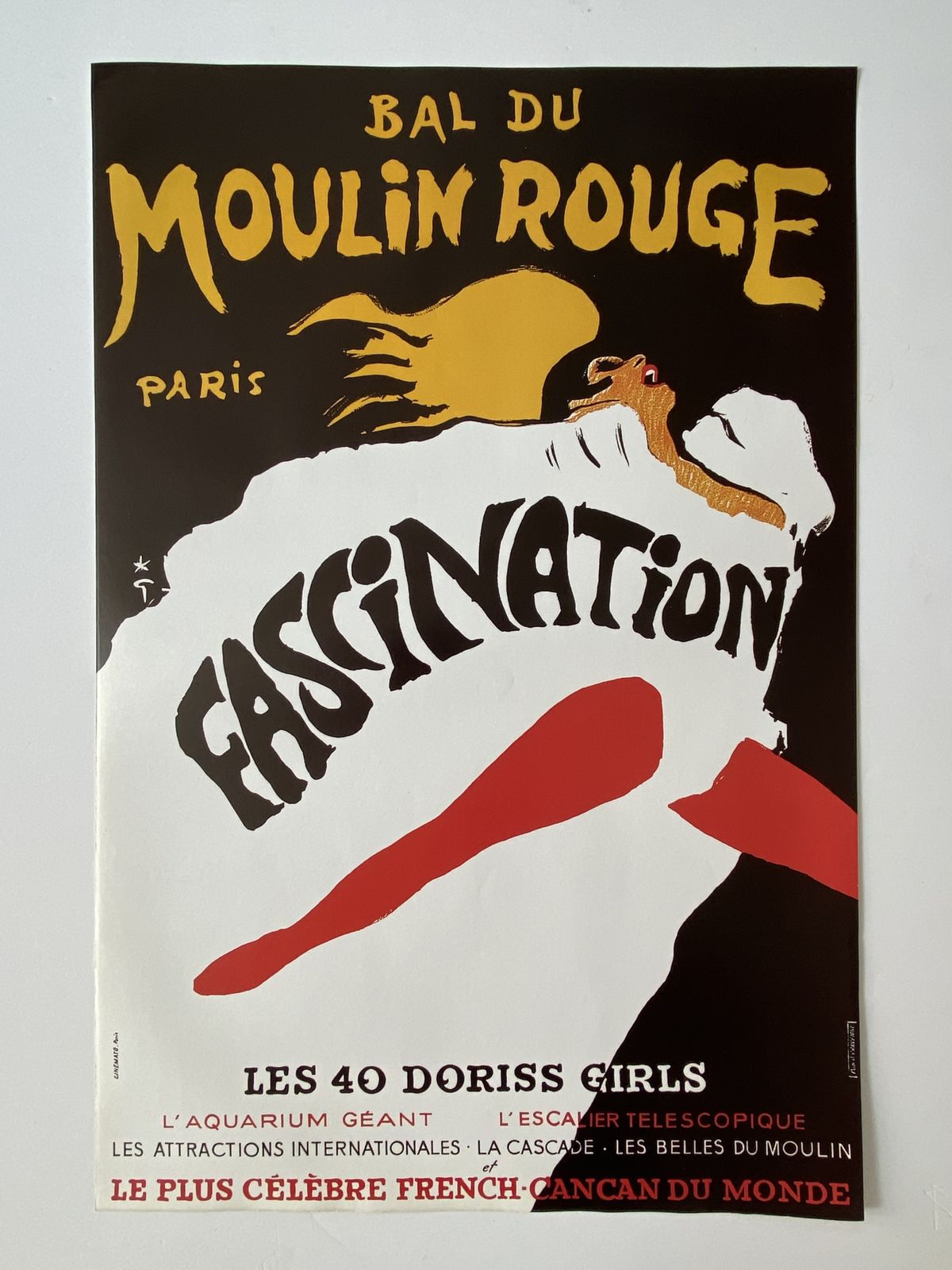 René Gruau, 1980s   Bal Du Moulin Rouge, Fascination   Original Vintage Poster Printed In Offset Lithography   C.A. Cm 60 X 40   23,6 X 15,7 photo furniture