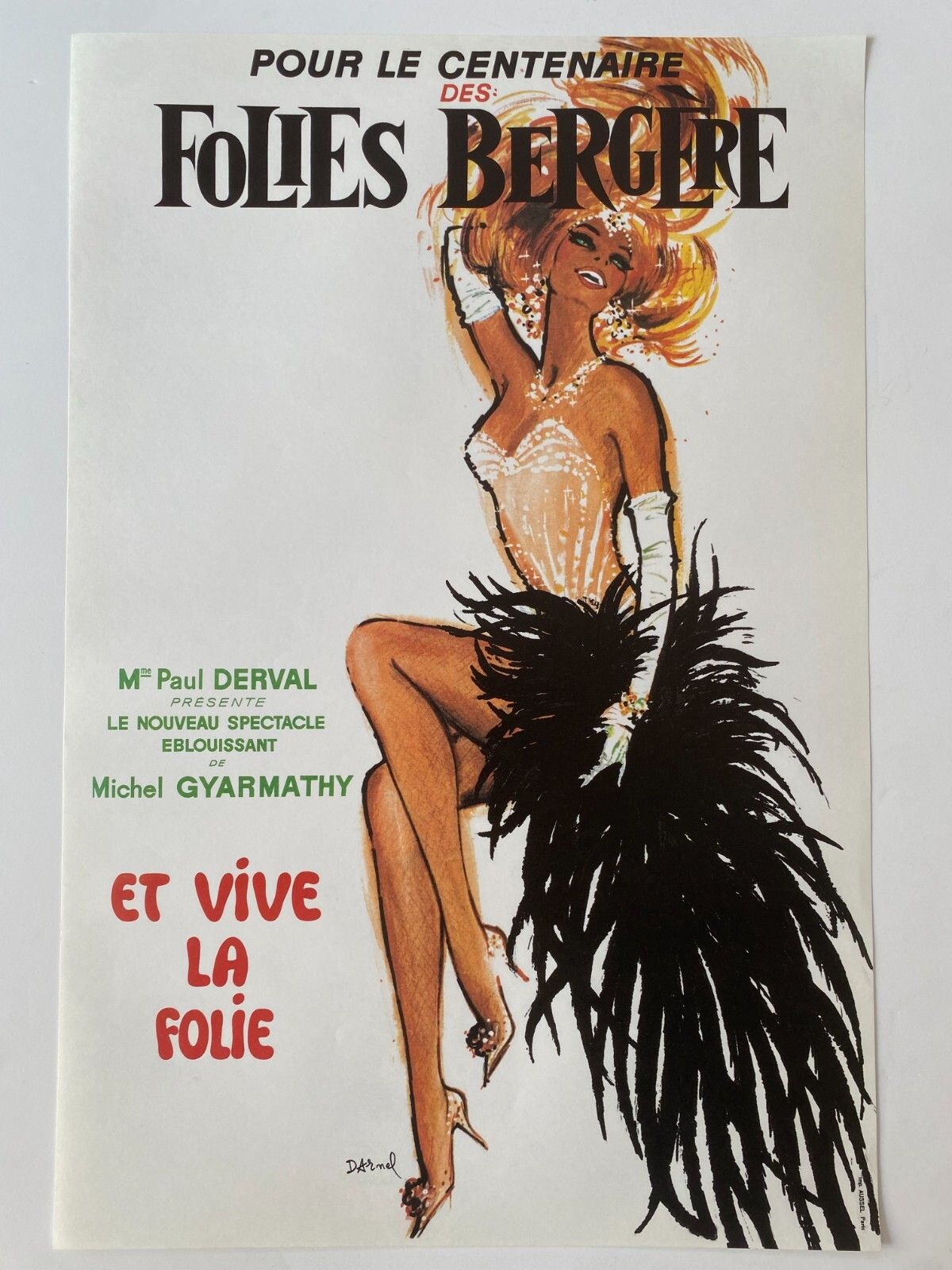 photo buy Jacques Darnel, 1970s   Pour Le Centenaire Des Folies Bergere   Original Vintage Poster Printed In Offset Lithography   C.A. Cm 60 X 40   23,6 X 15,7