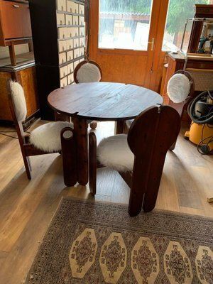 Vintage Dining Chairs & Table By Szedleczky, 1960s, Set Of 5 photo for sale