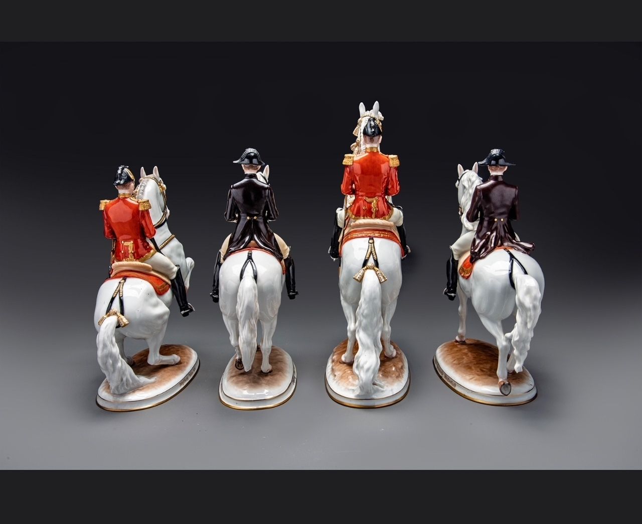 A Set Of Four Augarten Vienna Porcelain Figurines From Spanish Riding School photo furniture